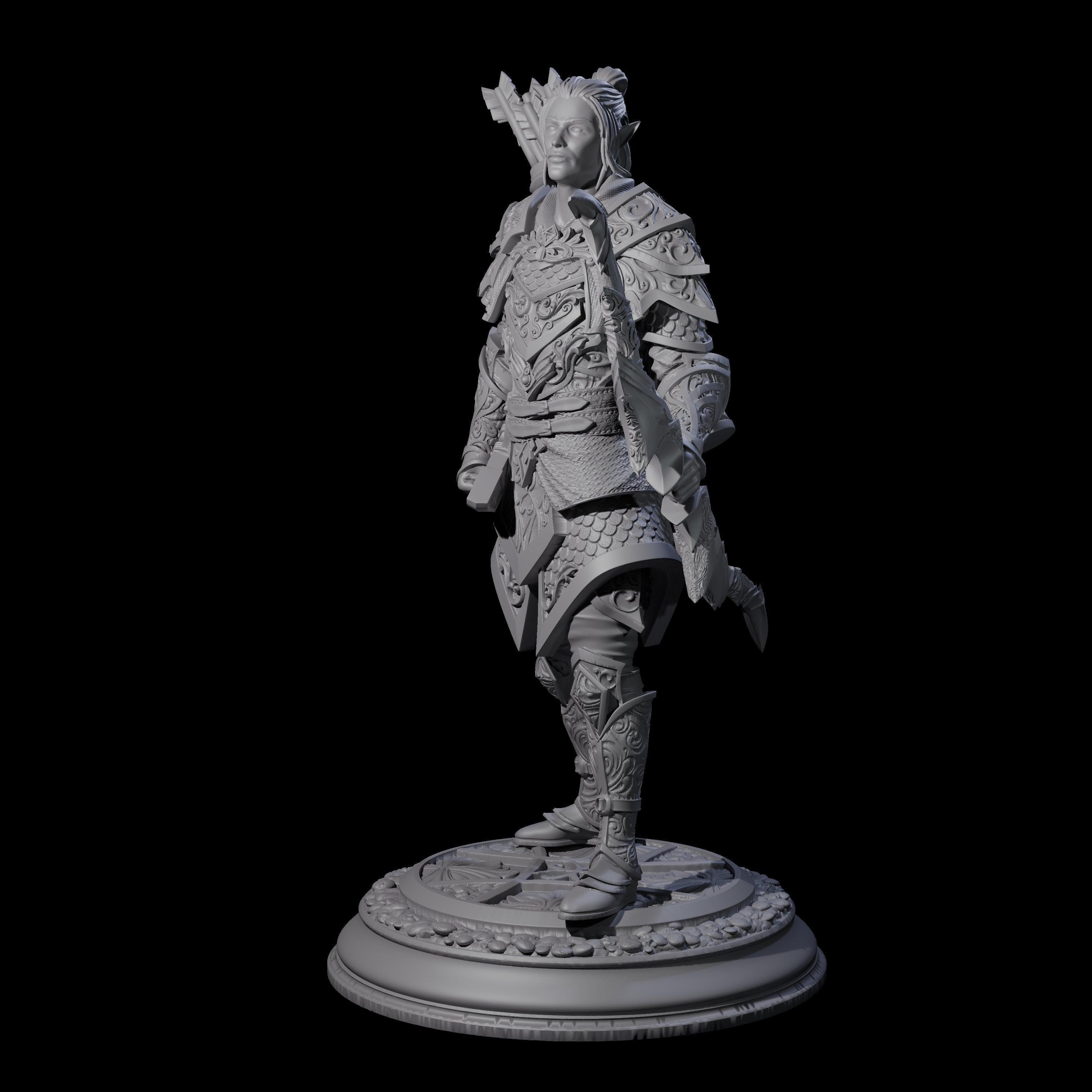 Proud Elf Hunter Miniature for Dungeons and Dragons, Pathfinder or other TTRPGs