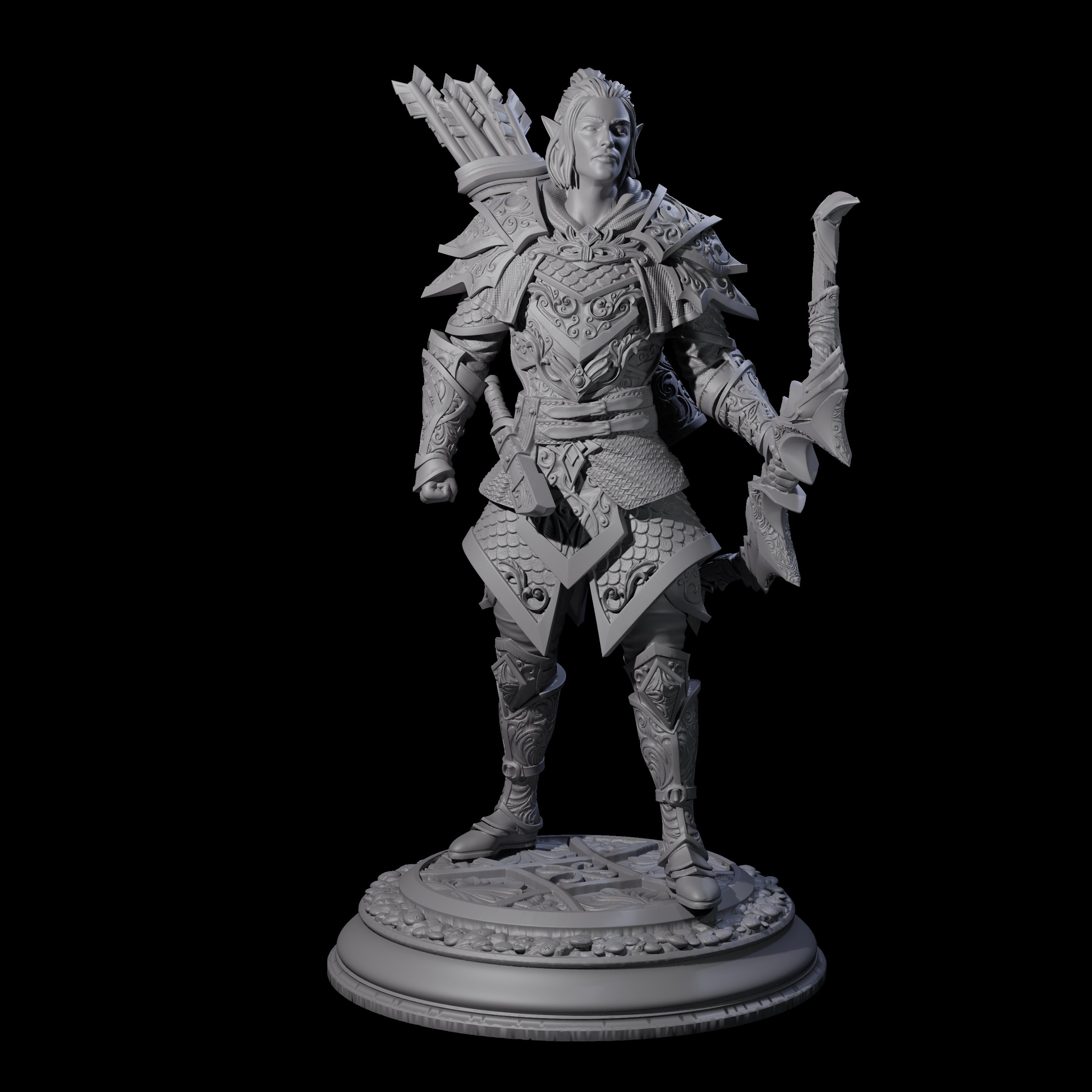 Proud Elf Hunter Miniature for Dungeons and Dragons, Pathfinder or other TTRPGs