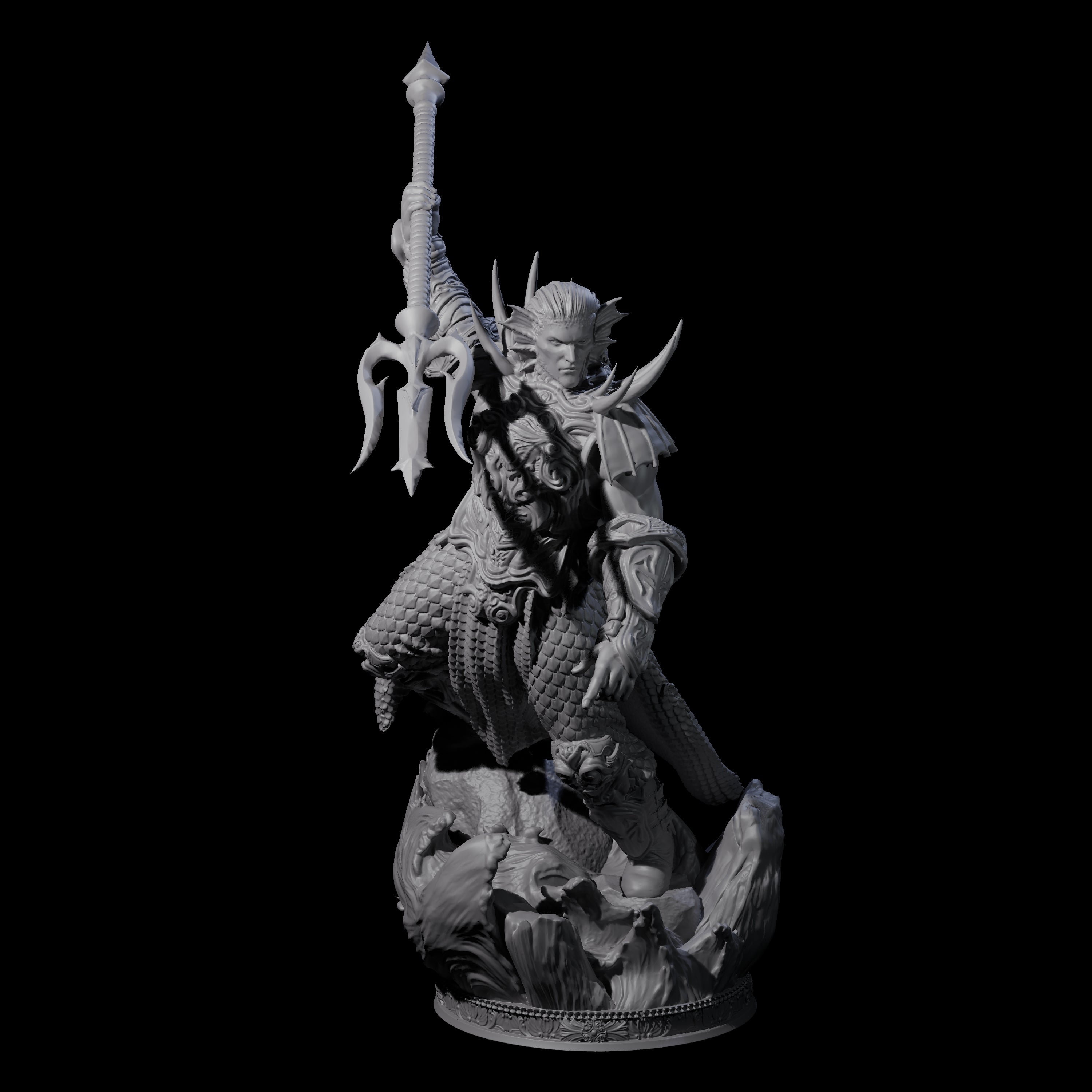 Proud Sea Elf Warrior Miniature for Dungeons and Dragons, Pathfinder or other TTRPGs