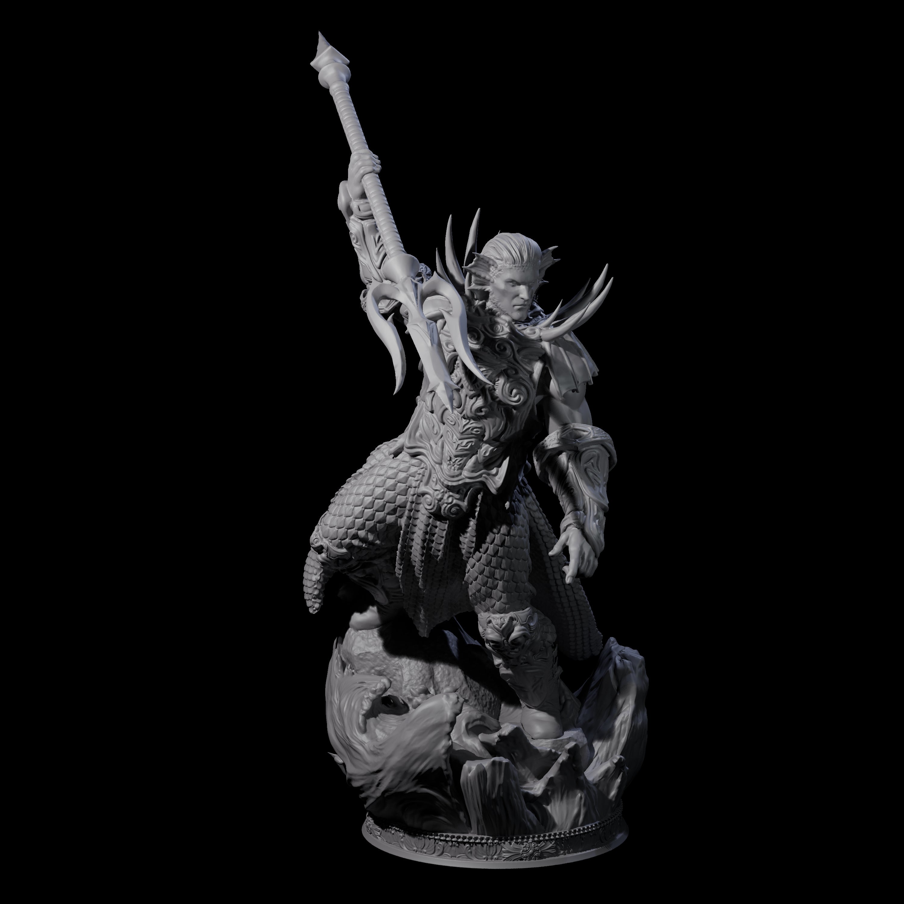 Proud Sea Elf Warrior Miniature for Dungeons and Dragons, Pathfinder or other TTRPGs