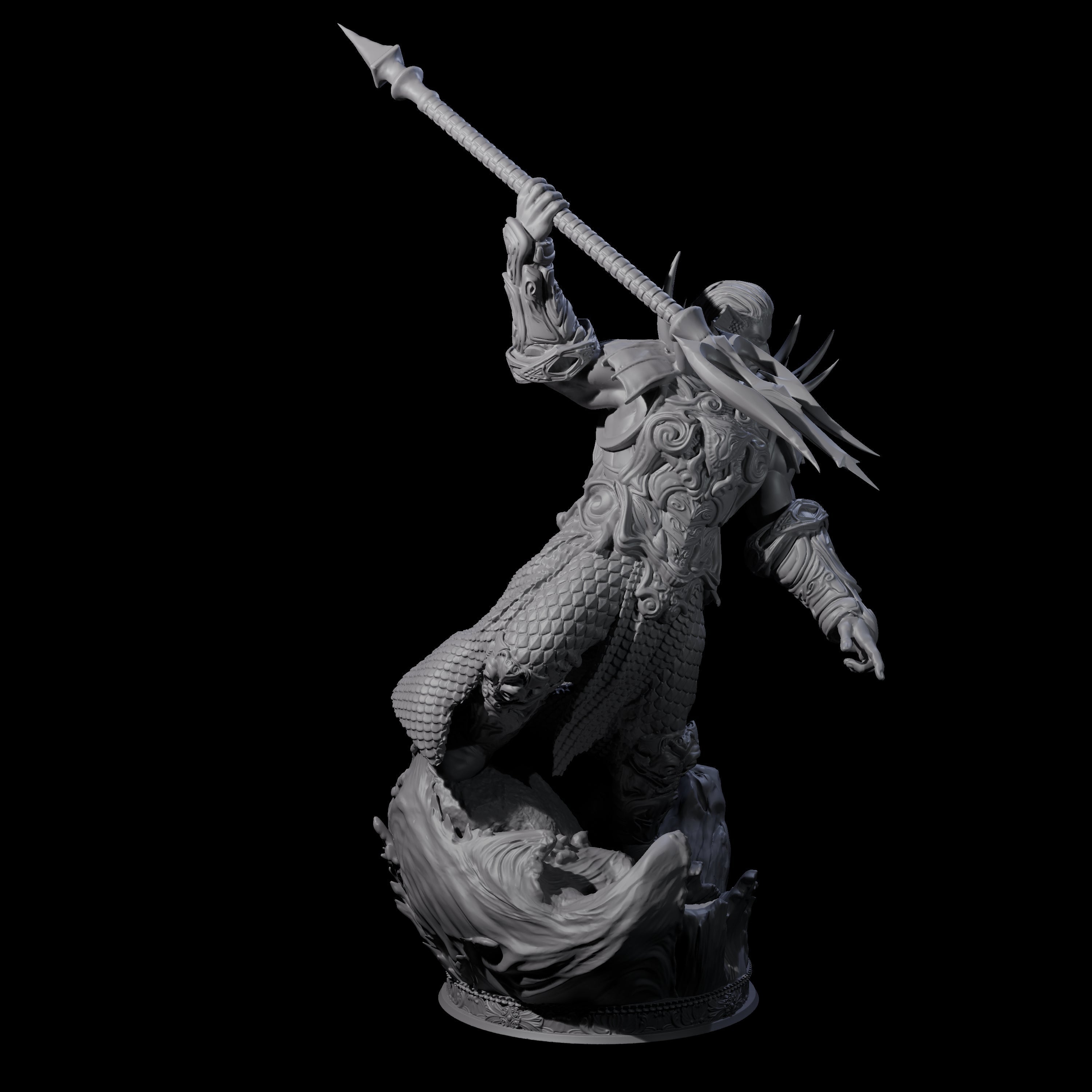 Proud Sea Elf Warrior Miniature for Dungeons and Dragons, Pathfinder or other TTRPGs