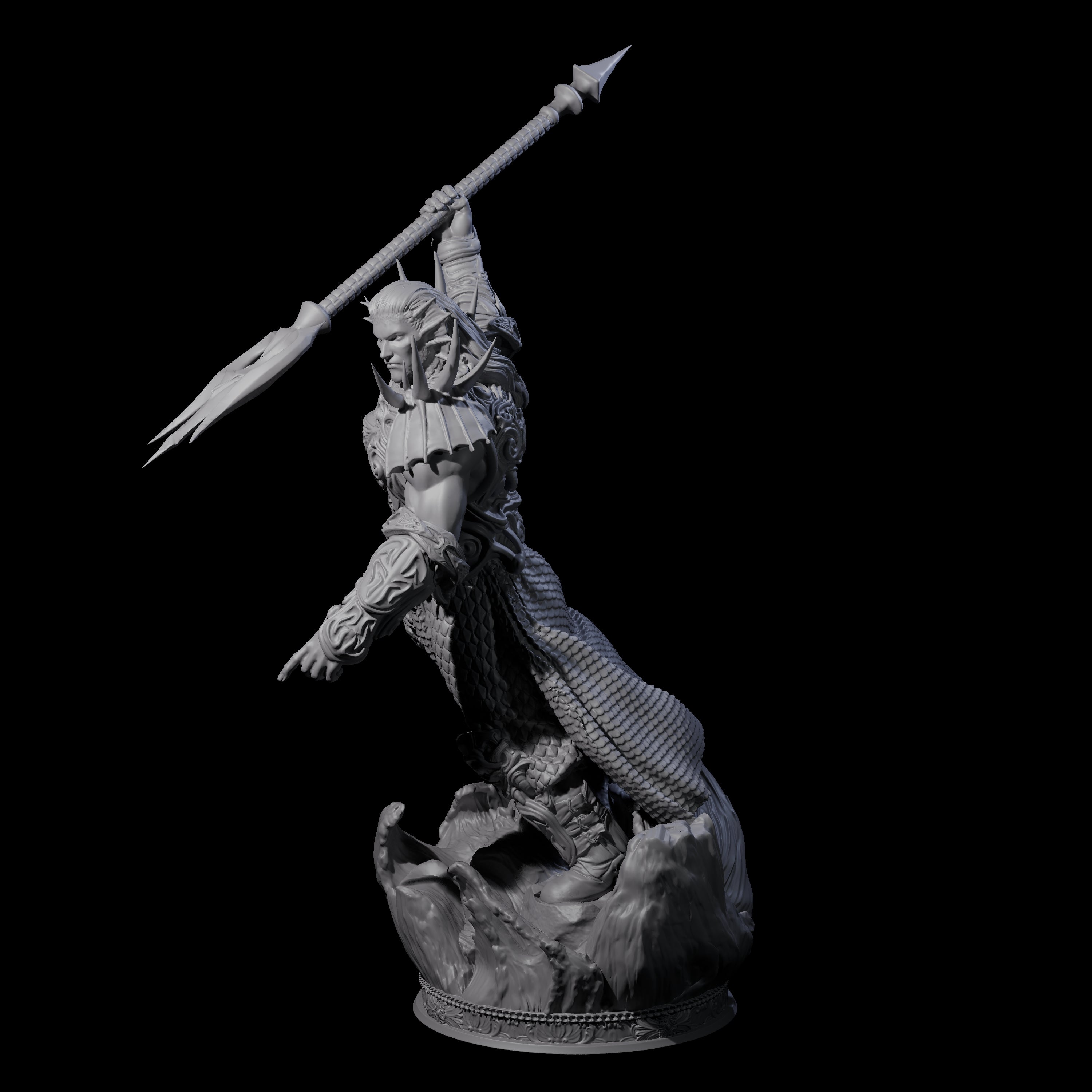 Proud Sea Elf Warrior Miniature for Dungeons and Dragons, Pathfinder or other TTRPGs