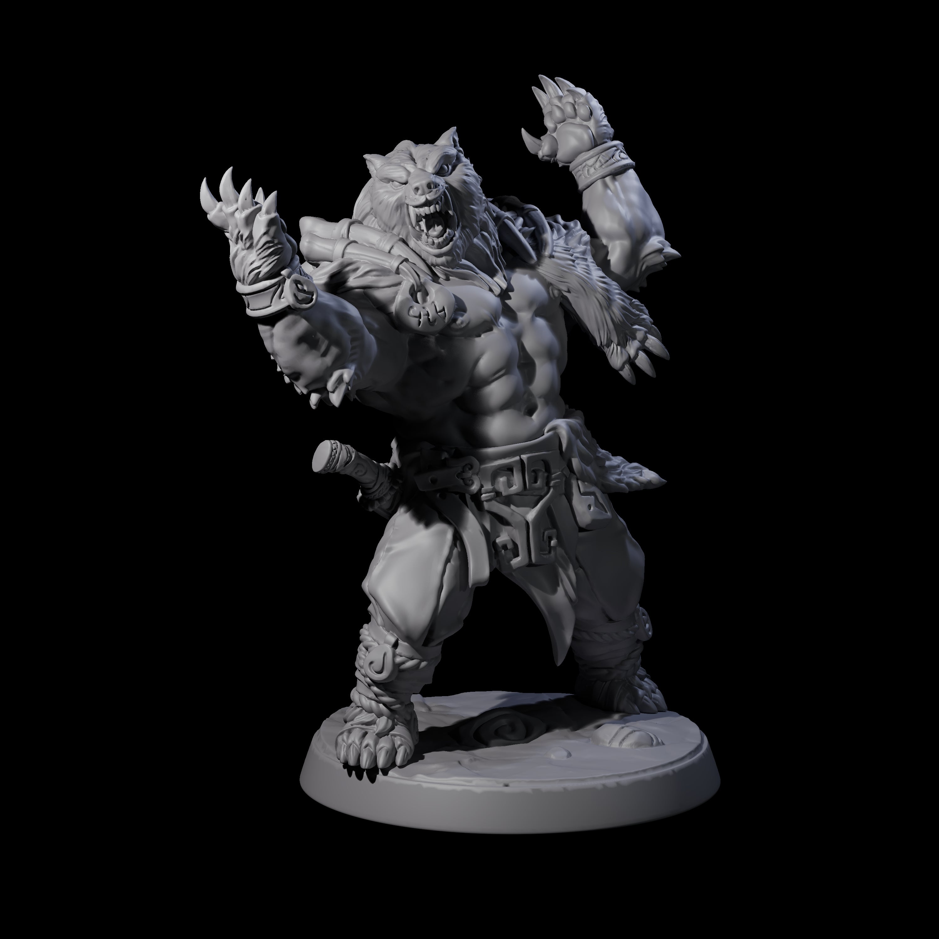 Proud Ursine Barbarian A Miniature for Dungeons and Dragons, Pathfinder or other TTRPGs