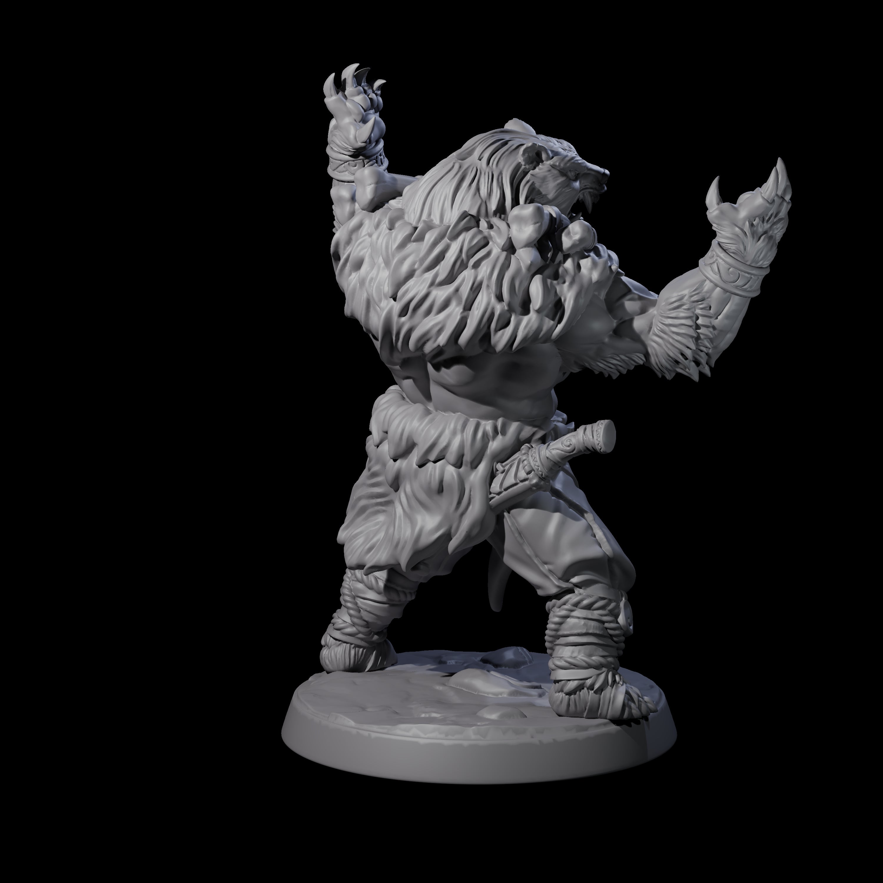 Proud Ursine Barbarian A Miniature for Dungeons and Dragons, Pathfinder or other TTRPGs