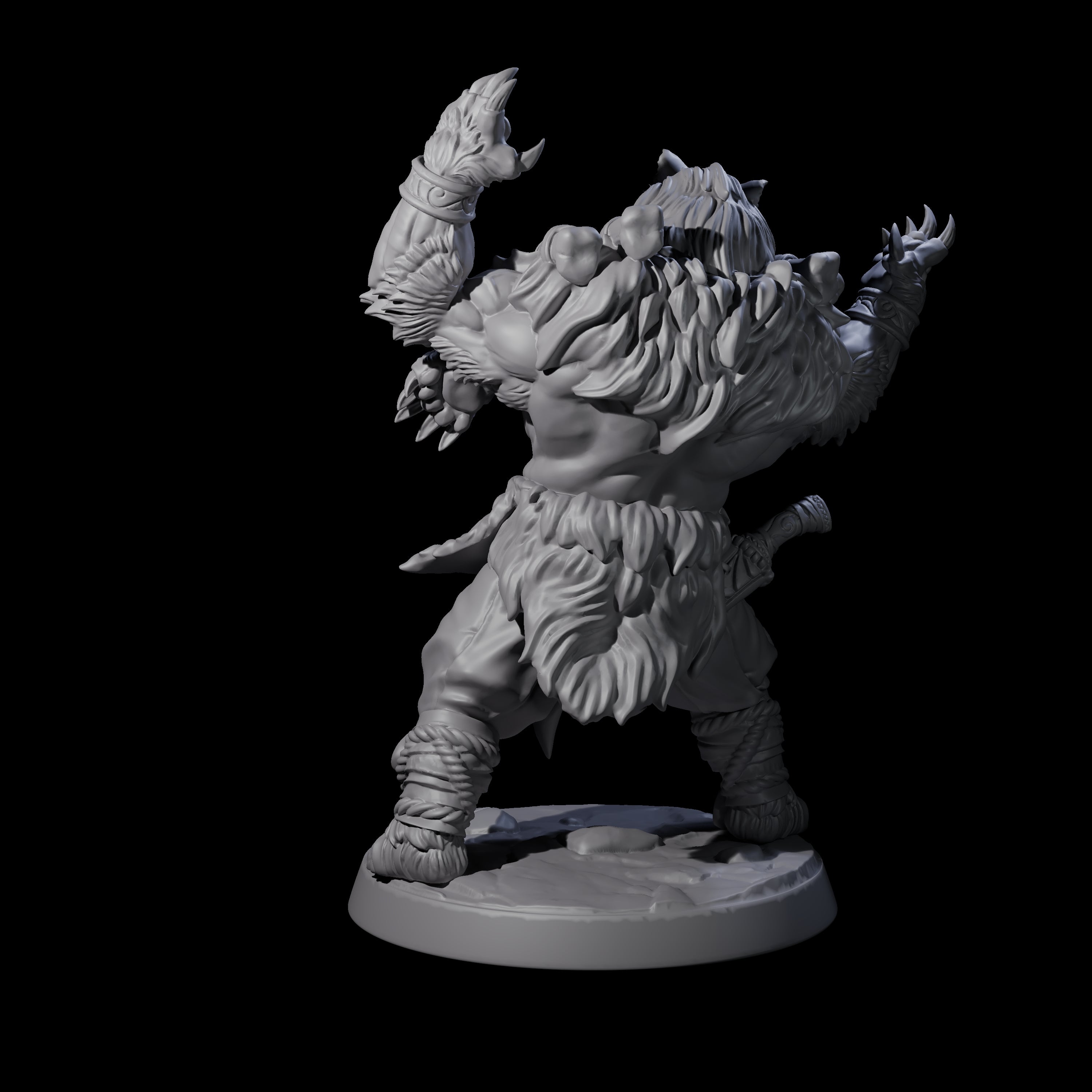 Proud Ursine Barbarian A Miniature for Dungeons and Dragons, Pathfinder or other TTRPGs