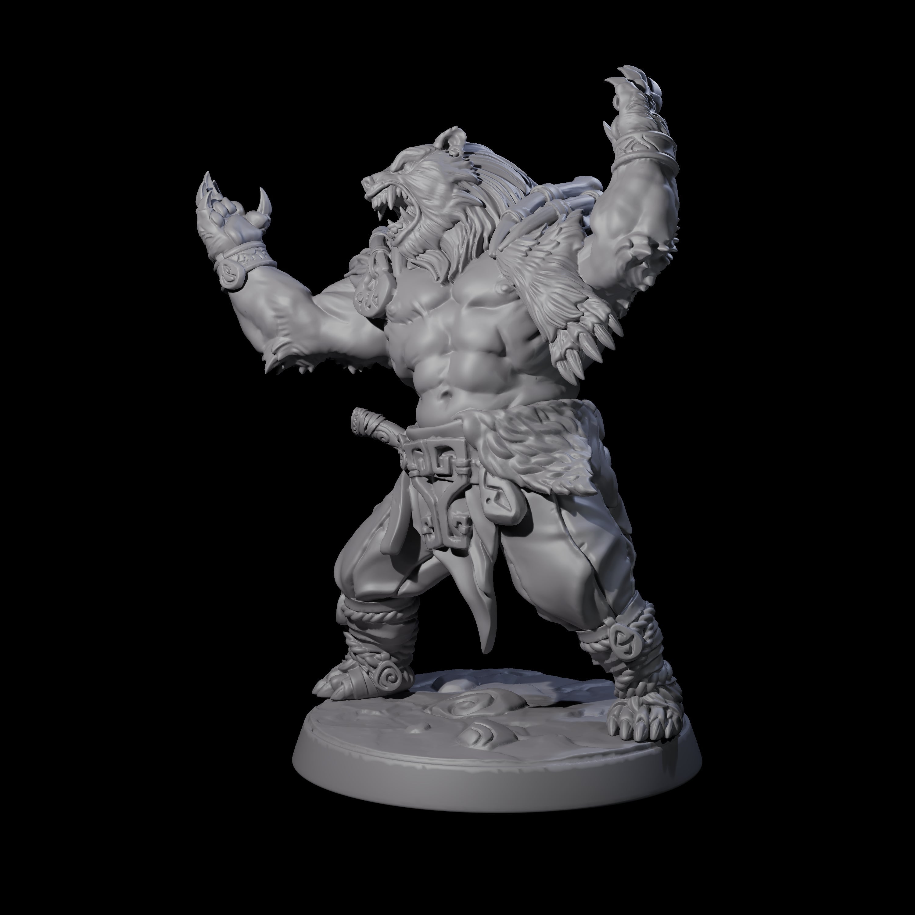 Proud Ursine Barbarian A Miniature for Dungeons and Dragons, Pathfinder or other TTRPGs