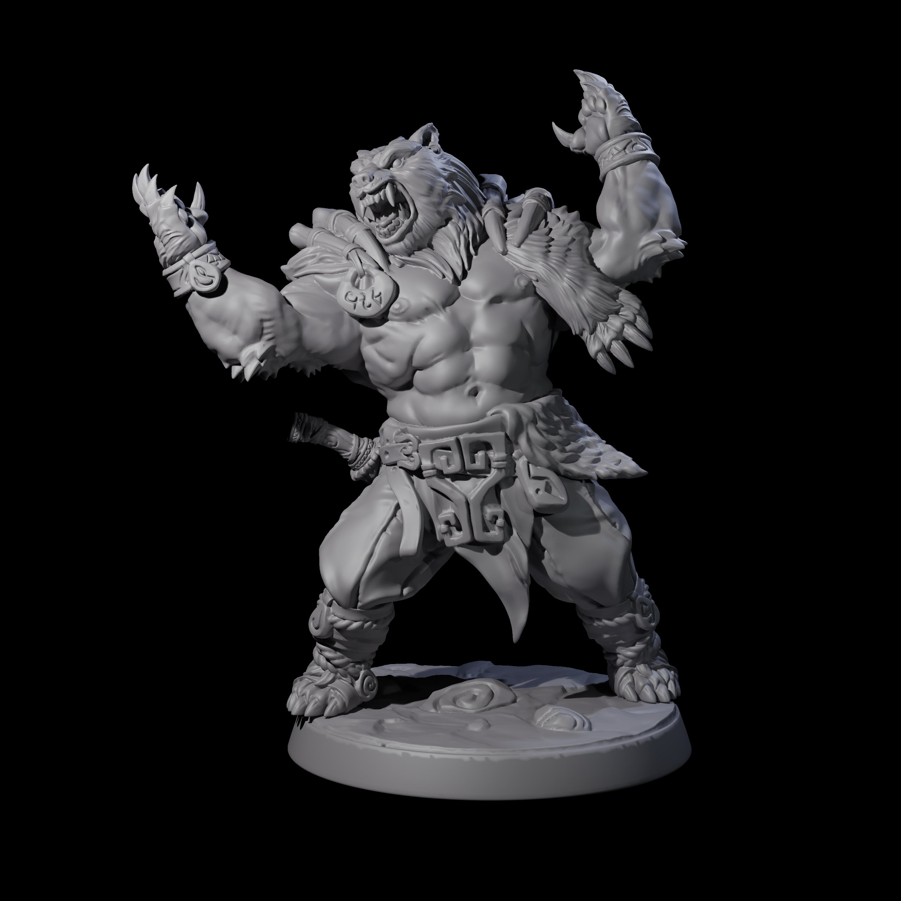 Proud Ursine Barbarian A Miniature for Dungeons and Dragons, Pathfinder or other TTRPGs