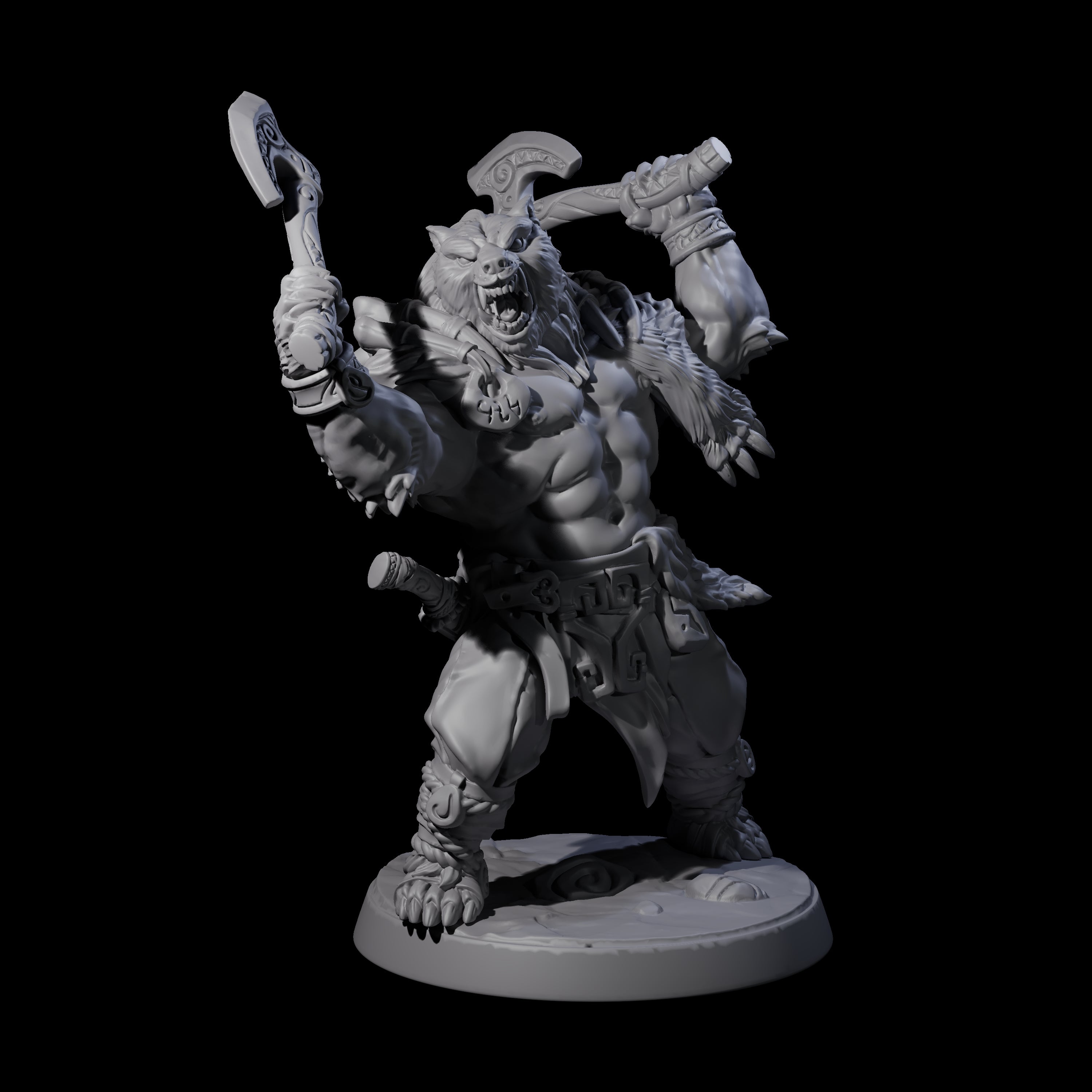 Proud Ursine Barbarian A Miniature for Dungeons and Dragons, Pathfinder or other TTRPGs