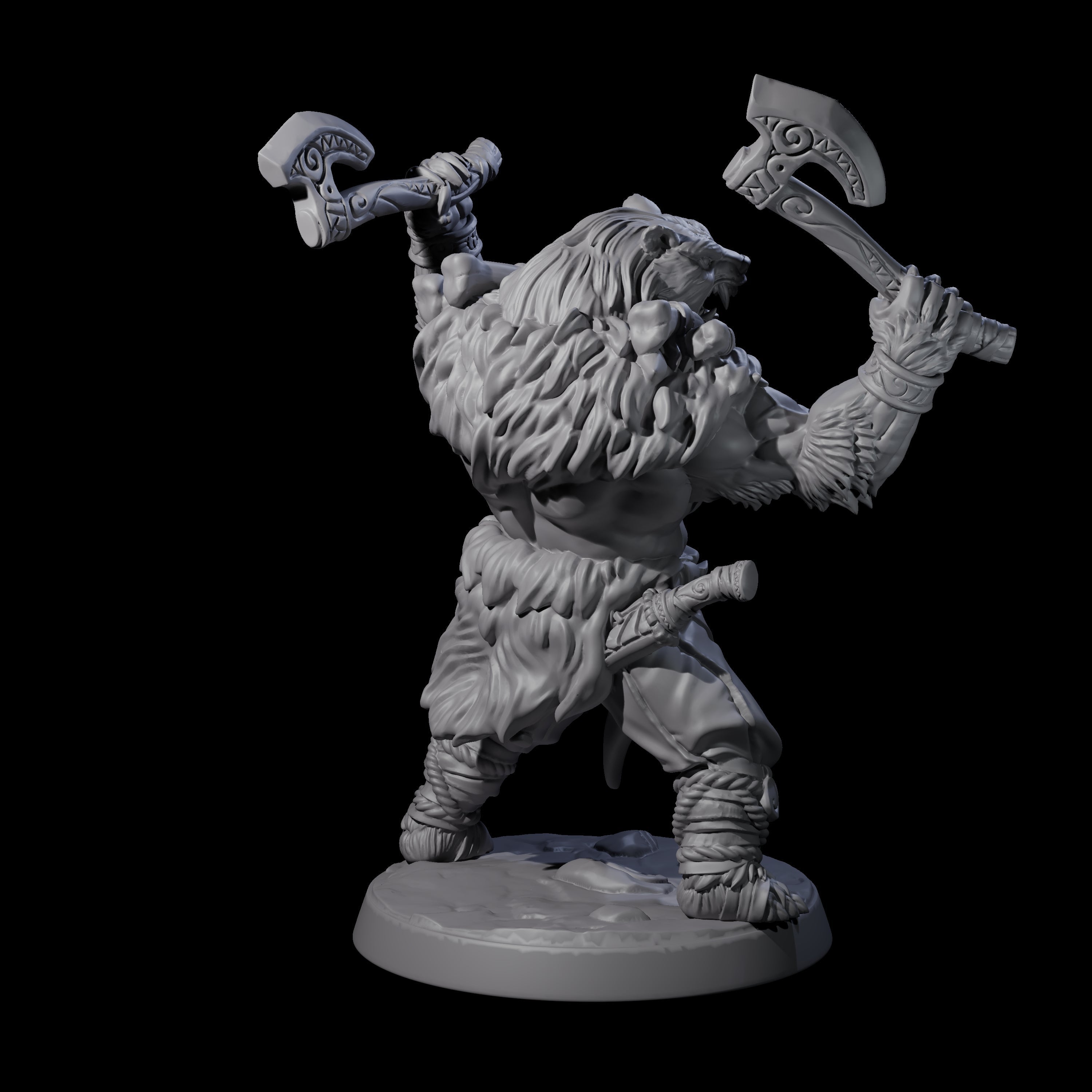 Proud Ursine Barbarian A Miniature for Dungeons and Dragons, Pathfinder or other TTRPGs