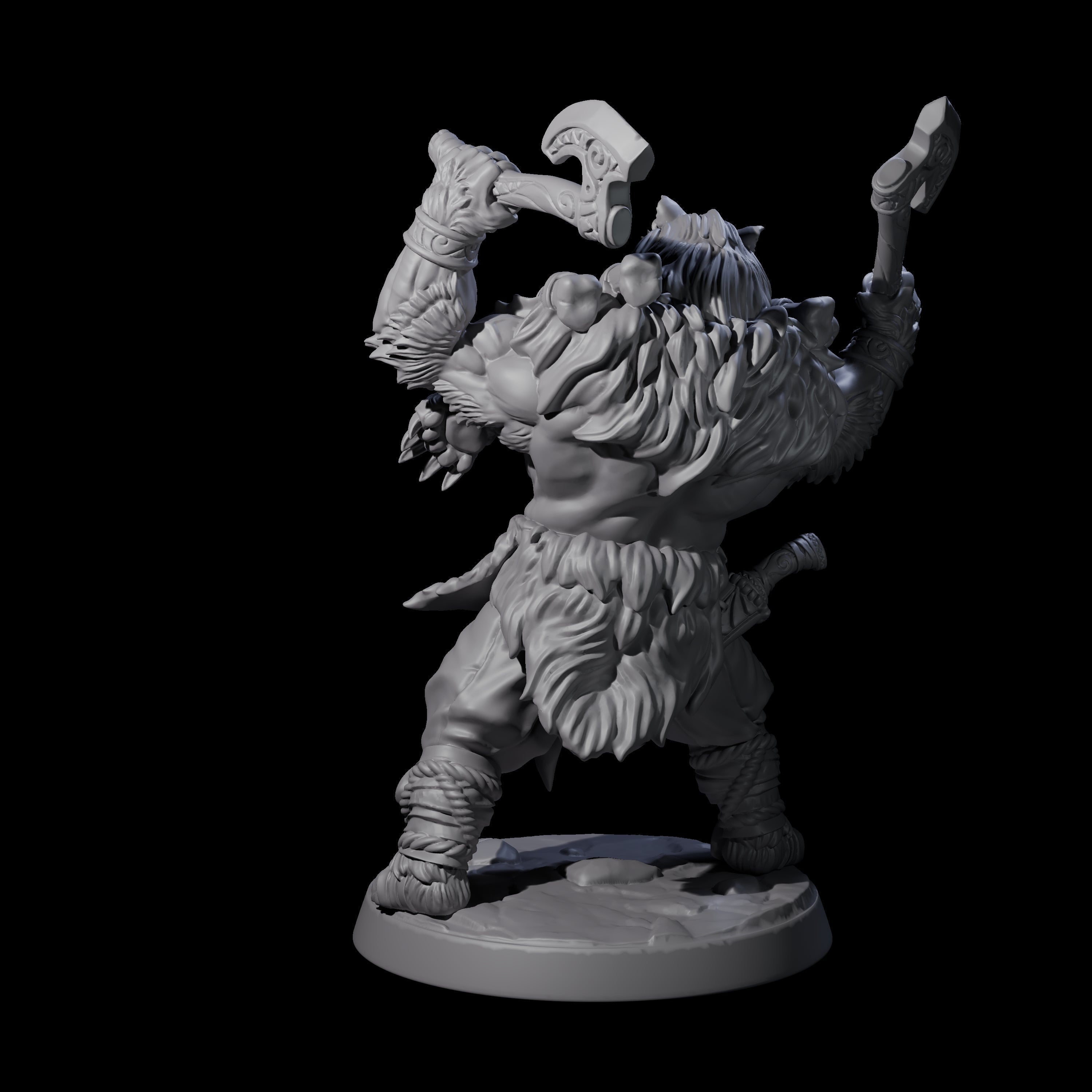 Proud Ursine Barbarian A Miniature for Dungeons and Dragons, Pathfinder or other TTRPGs