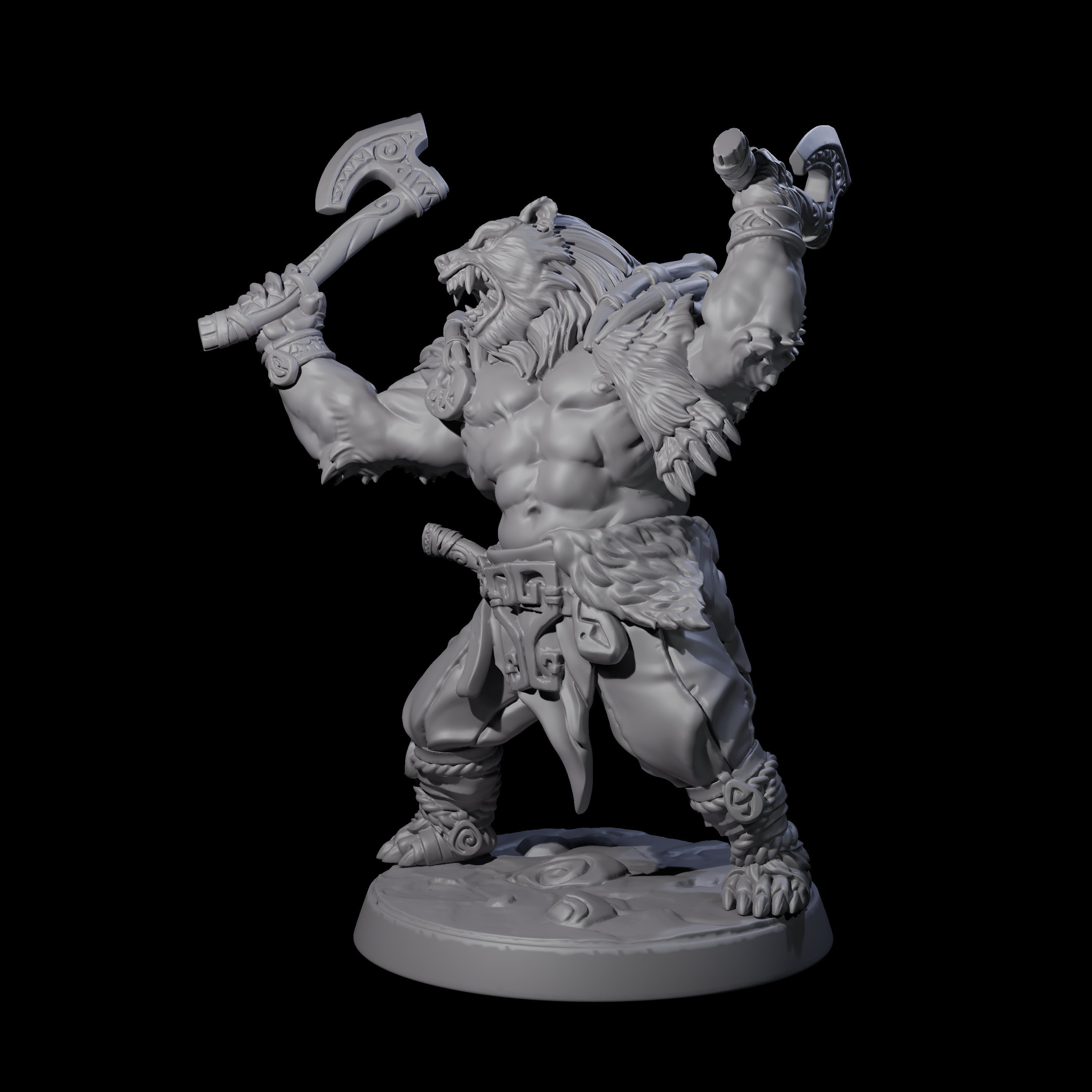 Proud Ursine Barbarian A Miniature for Dungeons and Dragons, Pathfinder or other TTRPGs