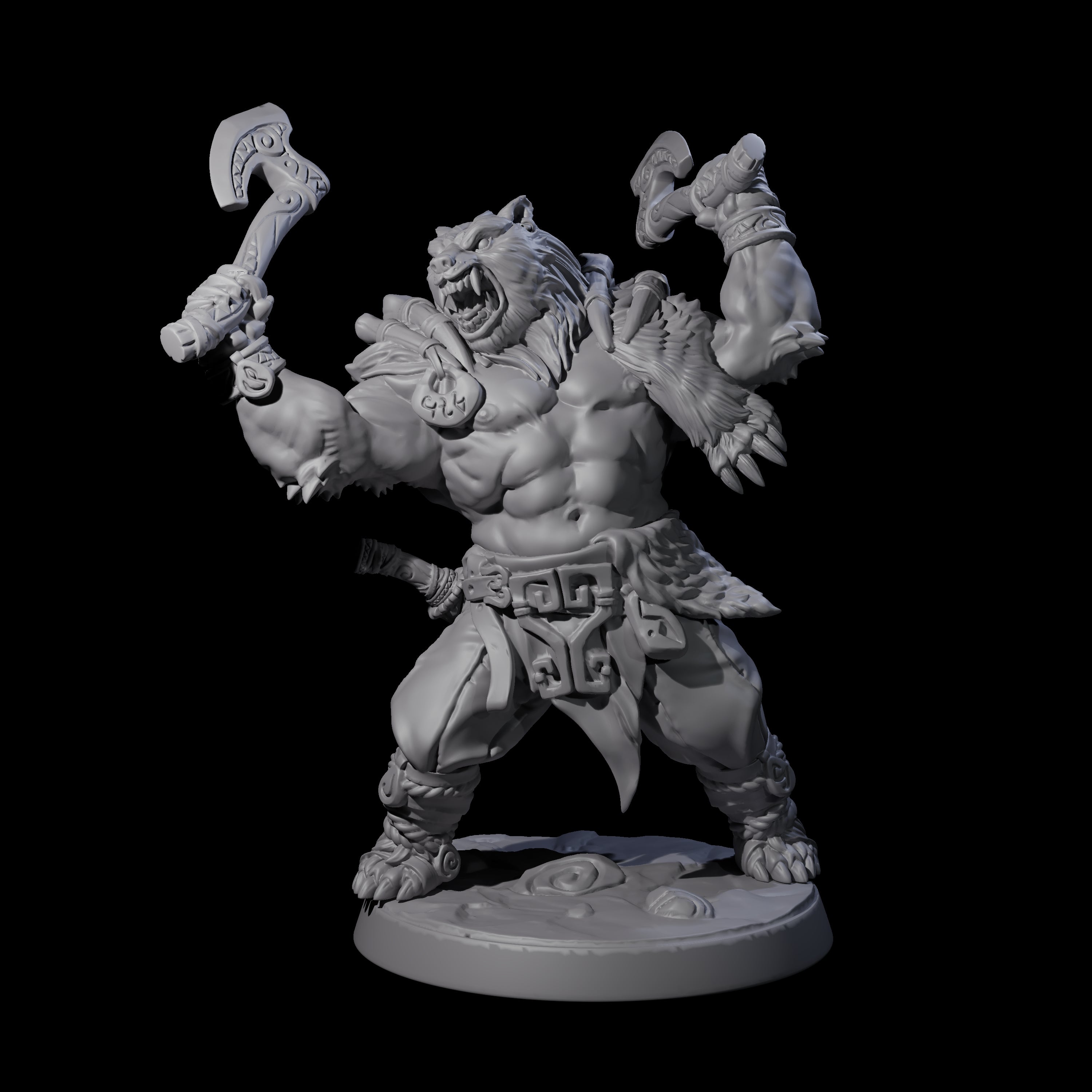 Proud Ursine Barbarian A Miniature for Dungeons and Dragons, Pathfinder or other TTRPGs