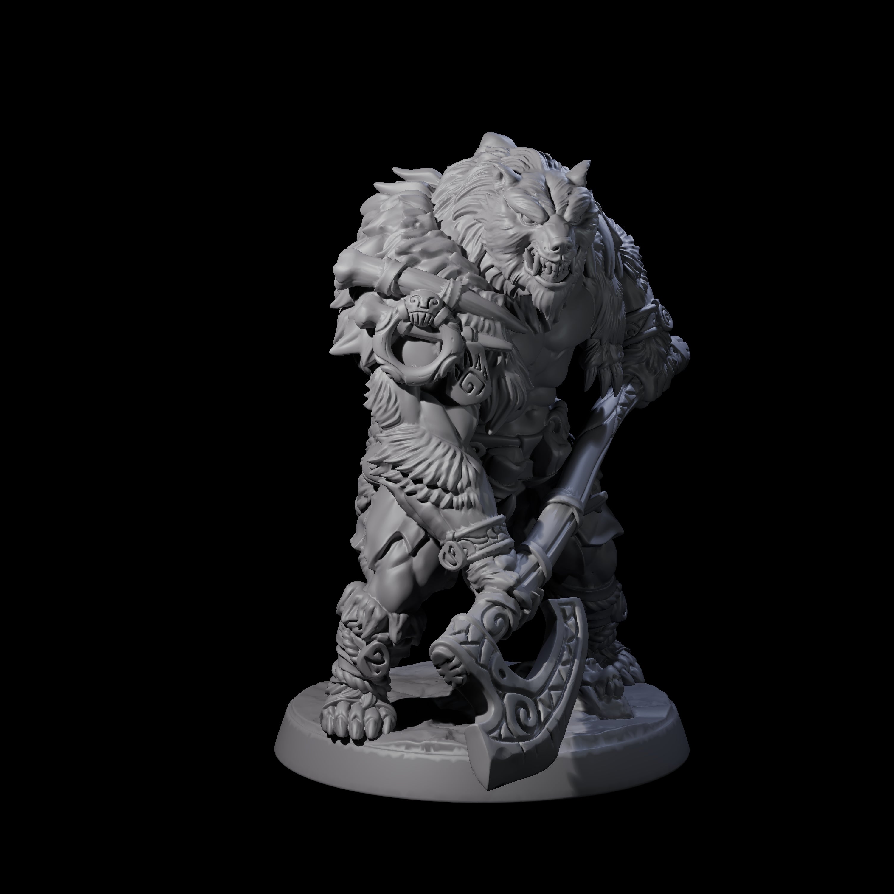 Proud Ursine Barbarian B Miniature for Dungeons and Dragons, Pathfinder or other TTRPGs