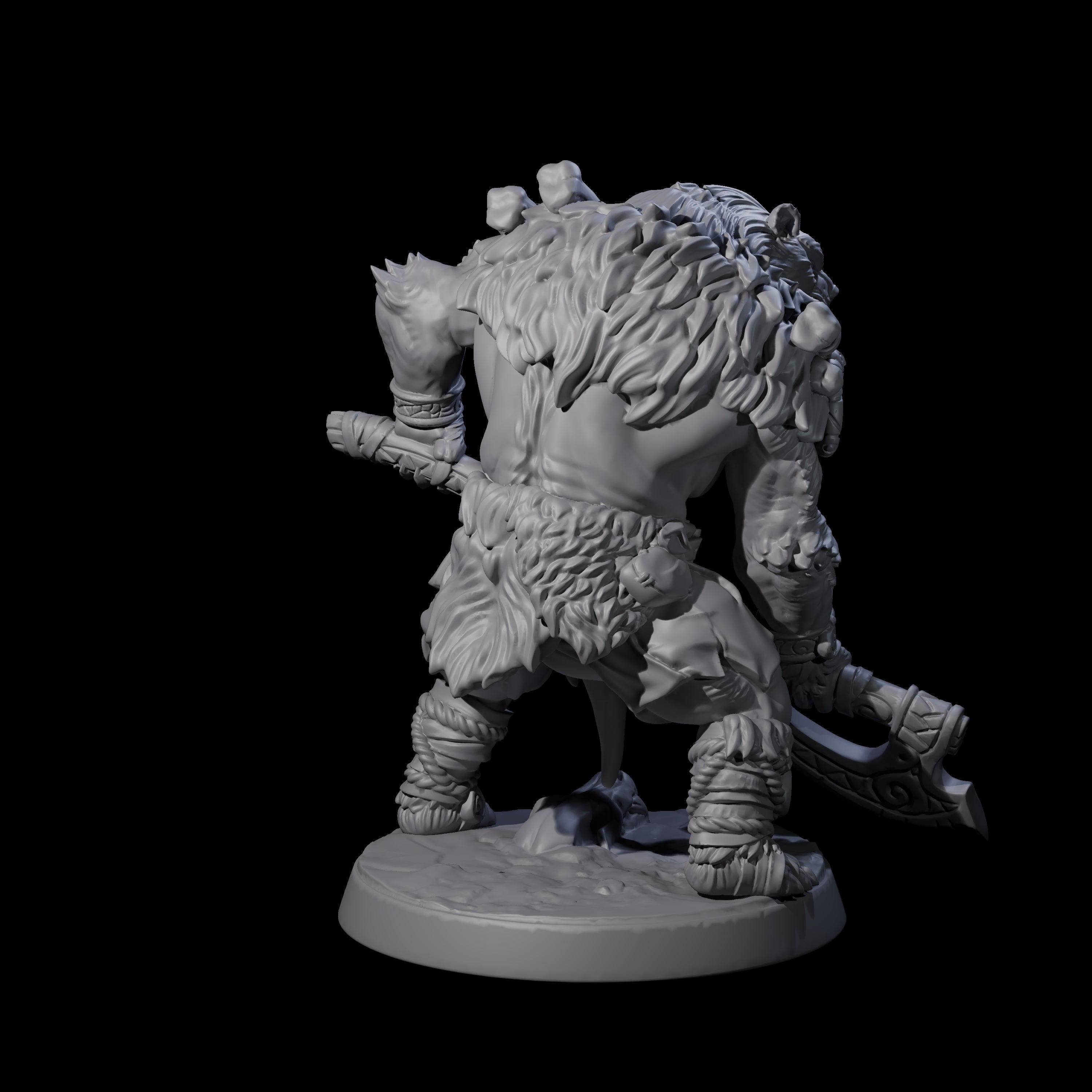 Proud Ursine Barbarian B Miniature for Dungeons and Dragons, Pathfinder or other TTRPGs