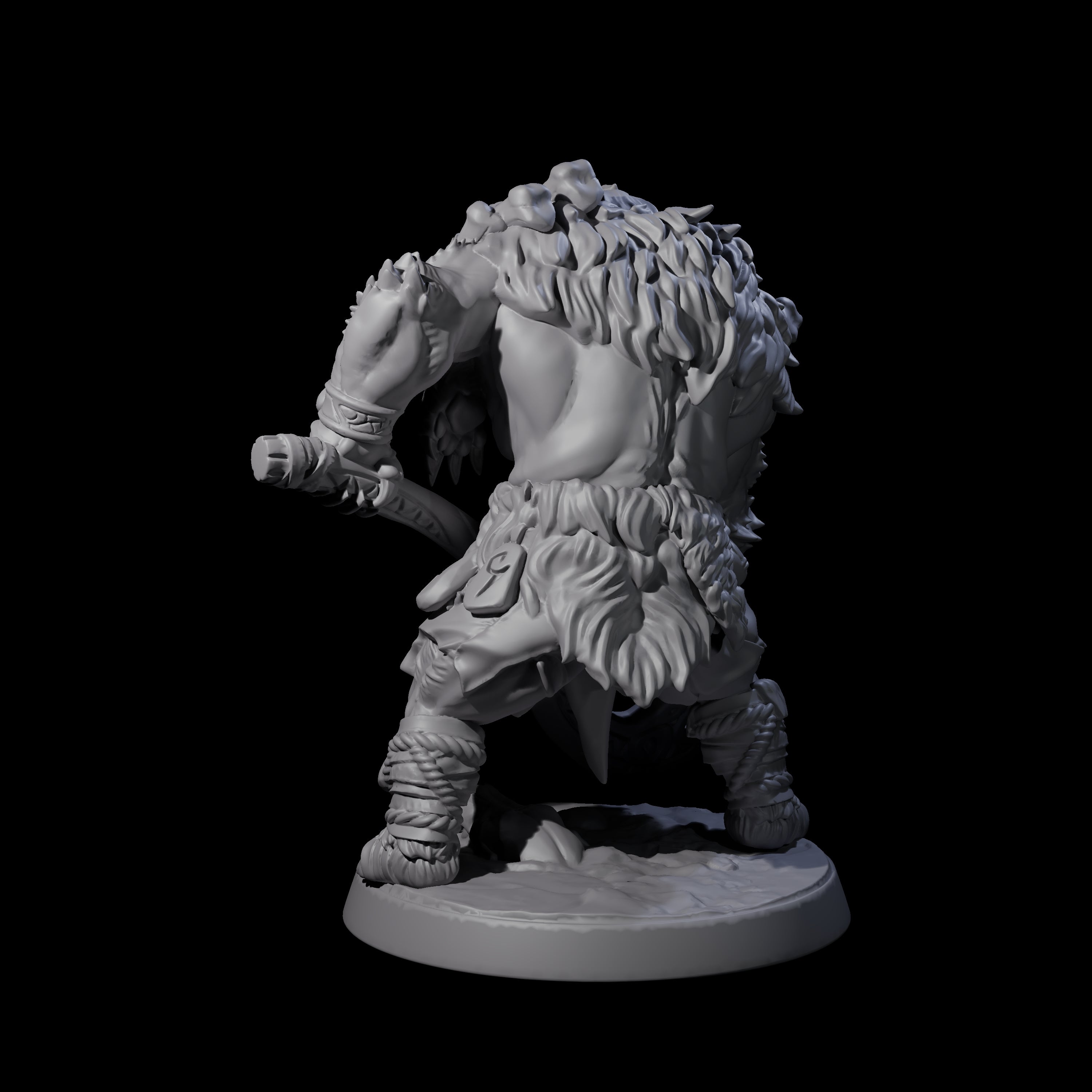 Proud Ursine Barbarian B Miniature for Dungeons and Dragons, Pathfinder or other TTRPGs