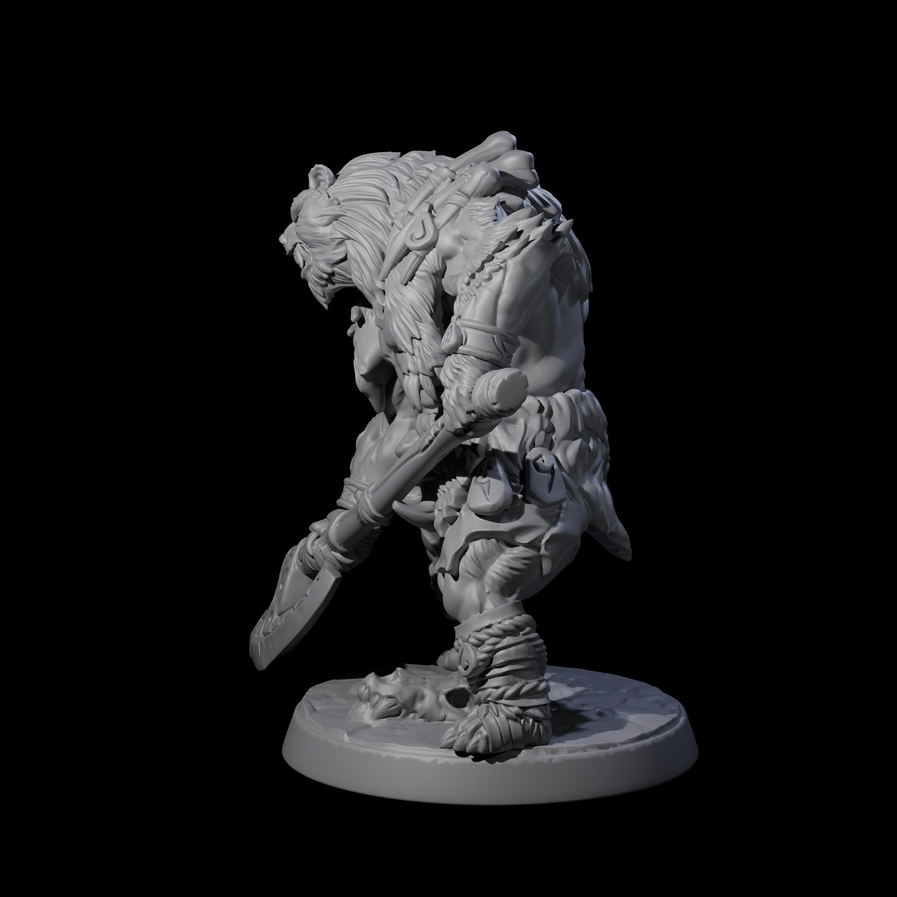 Proud Ursine Barbarian B Miniature for Dungeons and Dragons, Pathfinder or other TTRPGs