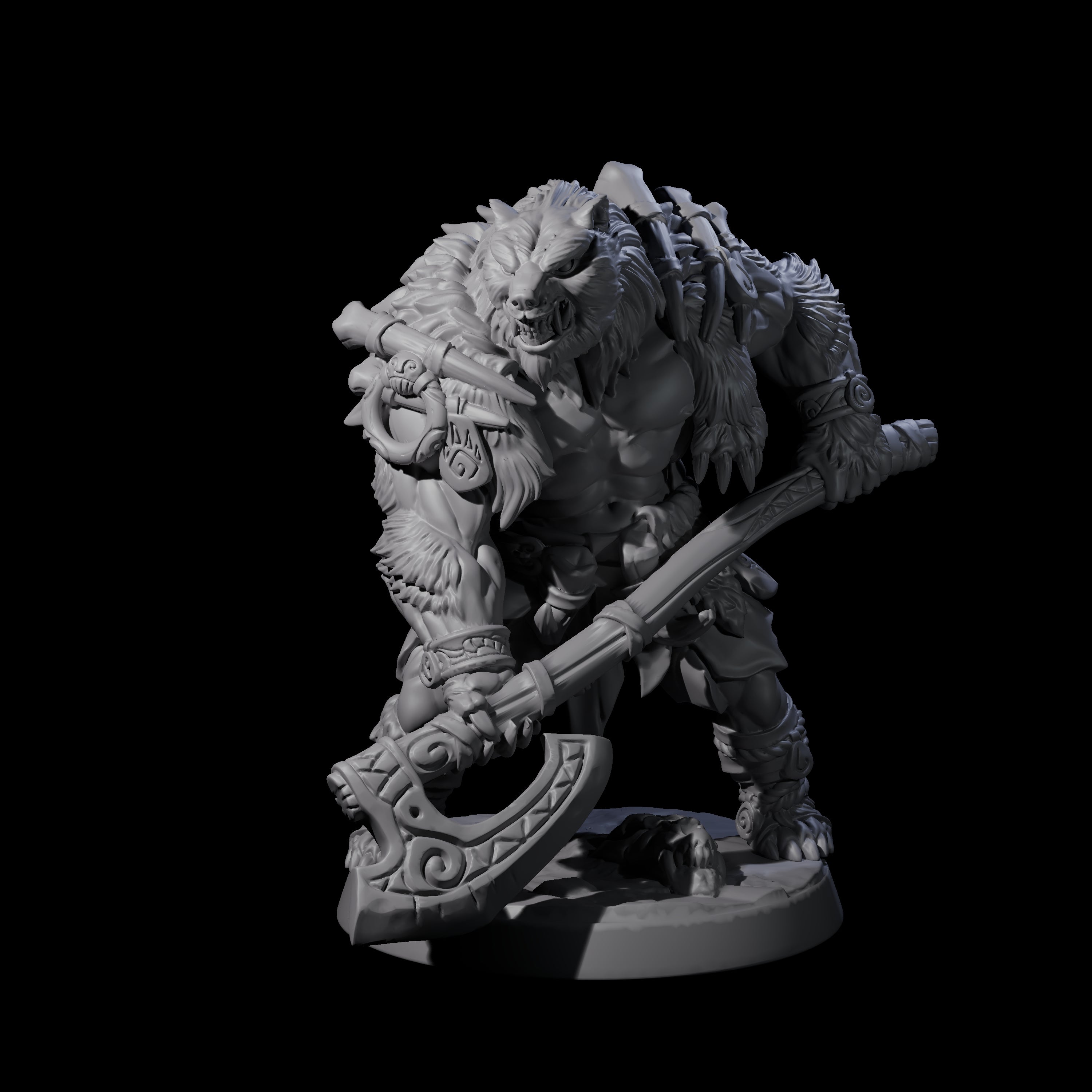 Proud Ursine Barbarian B Miniature for Dungeons and Dragons, Pathfinder or other TTRPGs