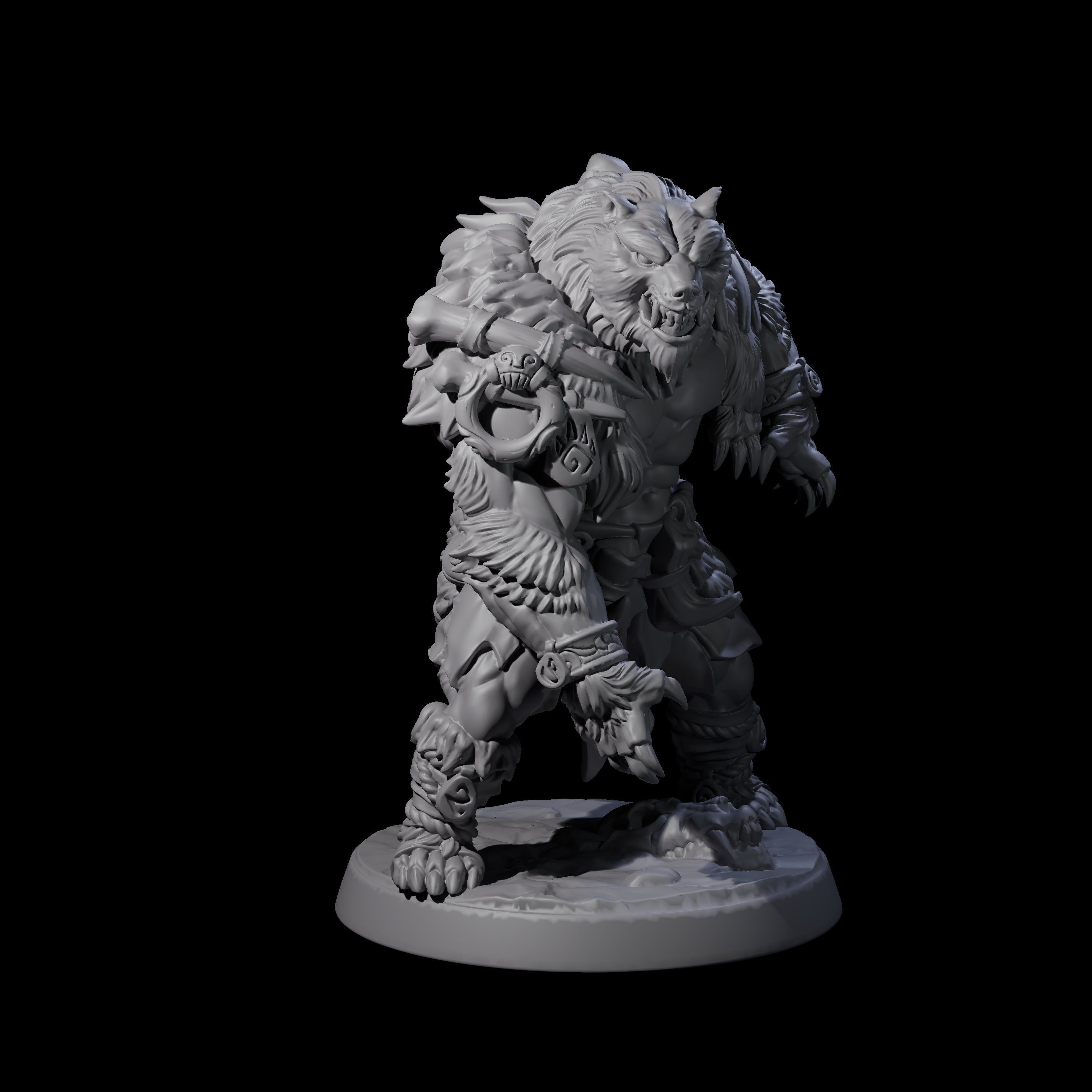 Proud Ursine Barbarian B Miniature for Dungeons and Dragons, Pathfinder or other TTRPGs