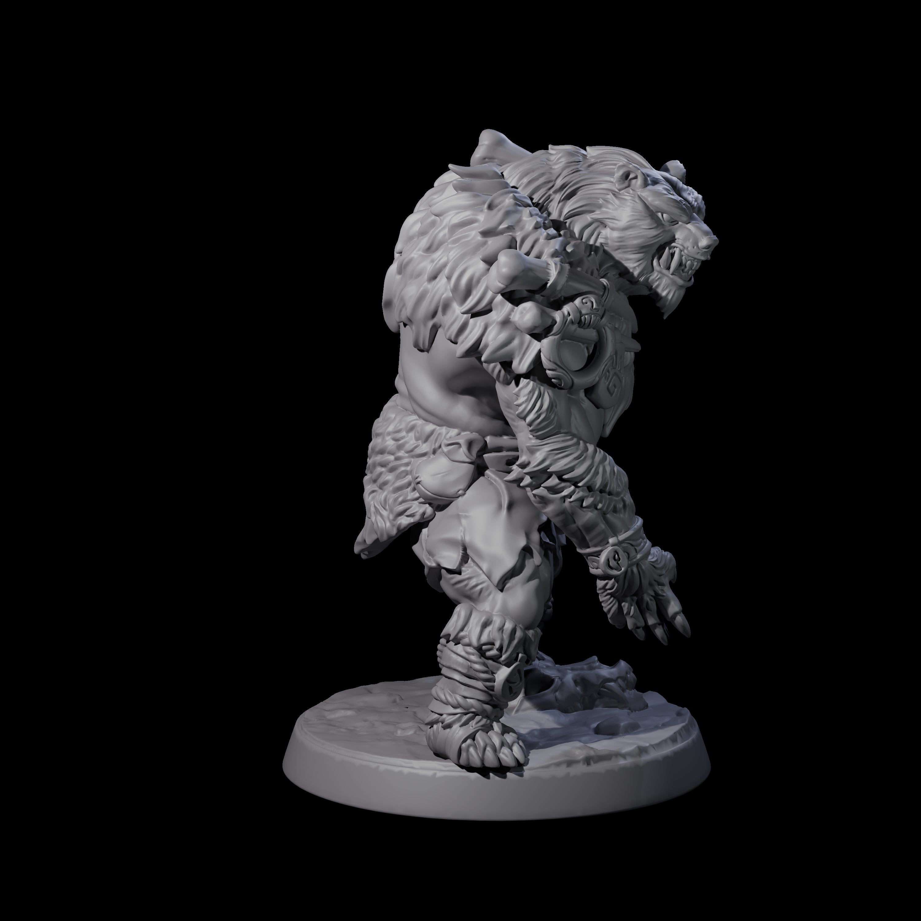 Proud Ursine Barbarian B Miniature for Dungeons and Dragons, Pathfinder or other TTRPGs