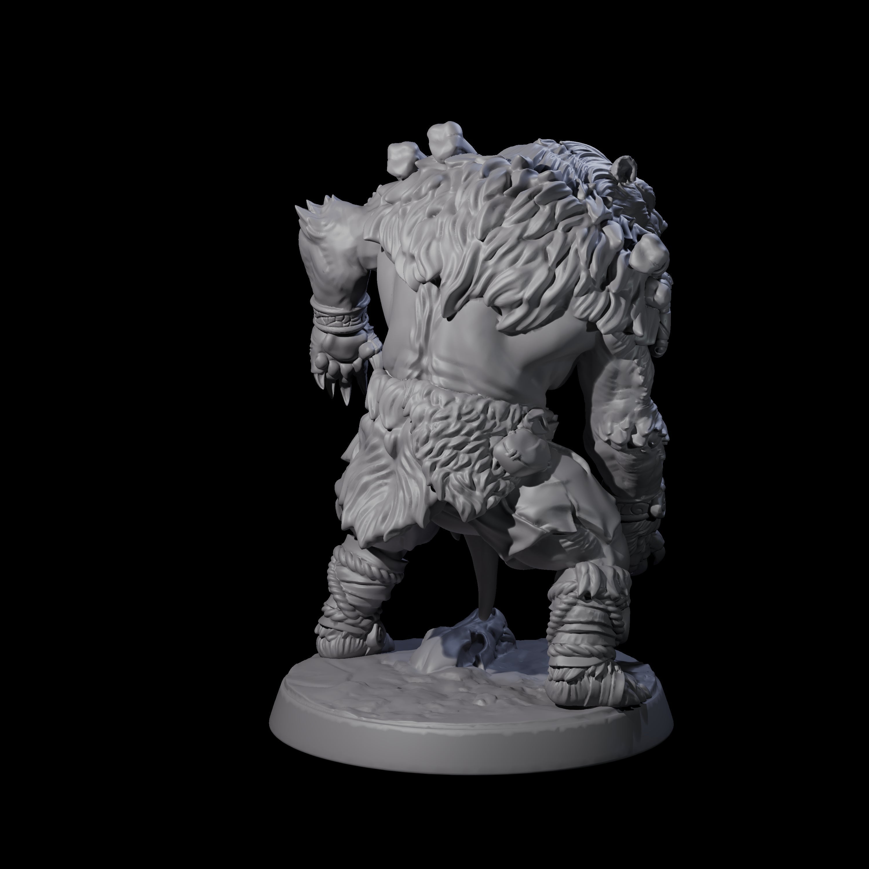 Proud Ursine Barbarian B Miniature for Dungeons and Dragons, Pathfinder or other TTRPGs