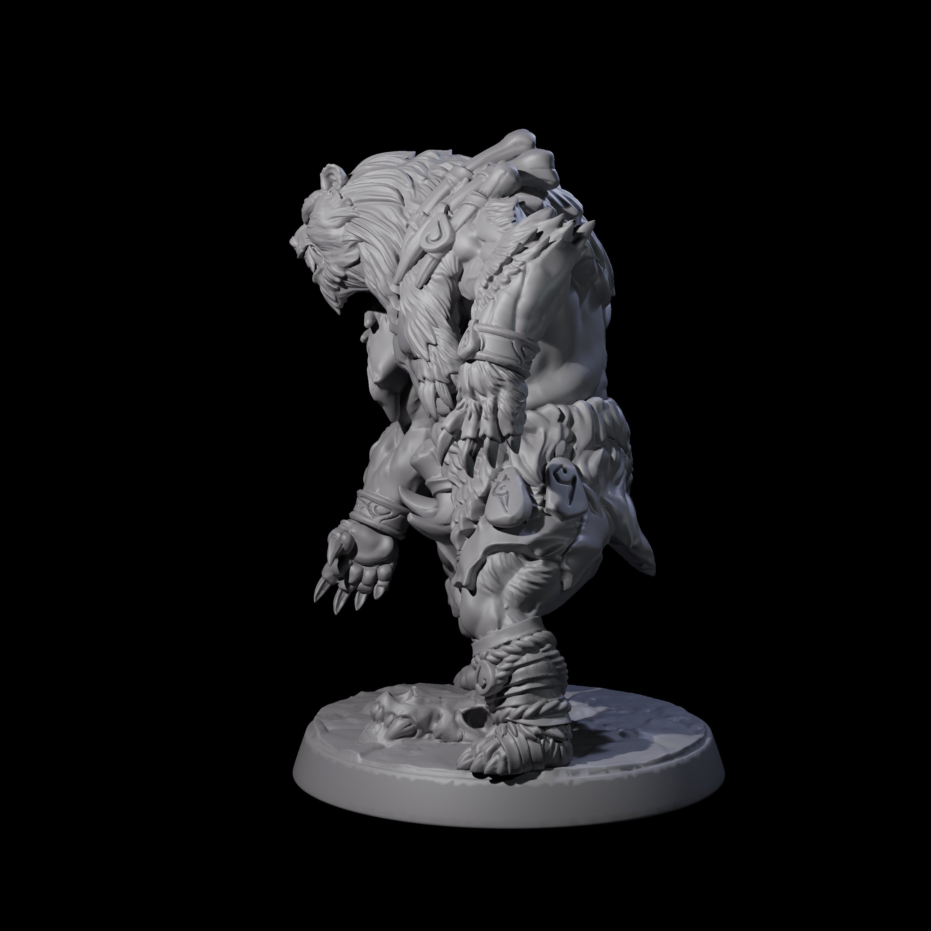 Proud Ursine Barbarian B Miniature for Dungeons and Dragons, Pathfinder or other TTRPGs