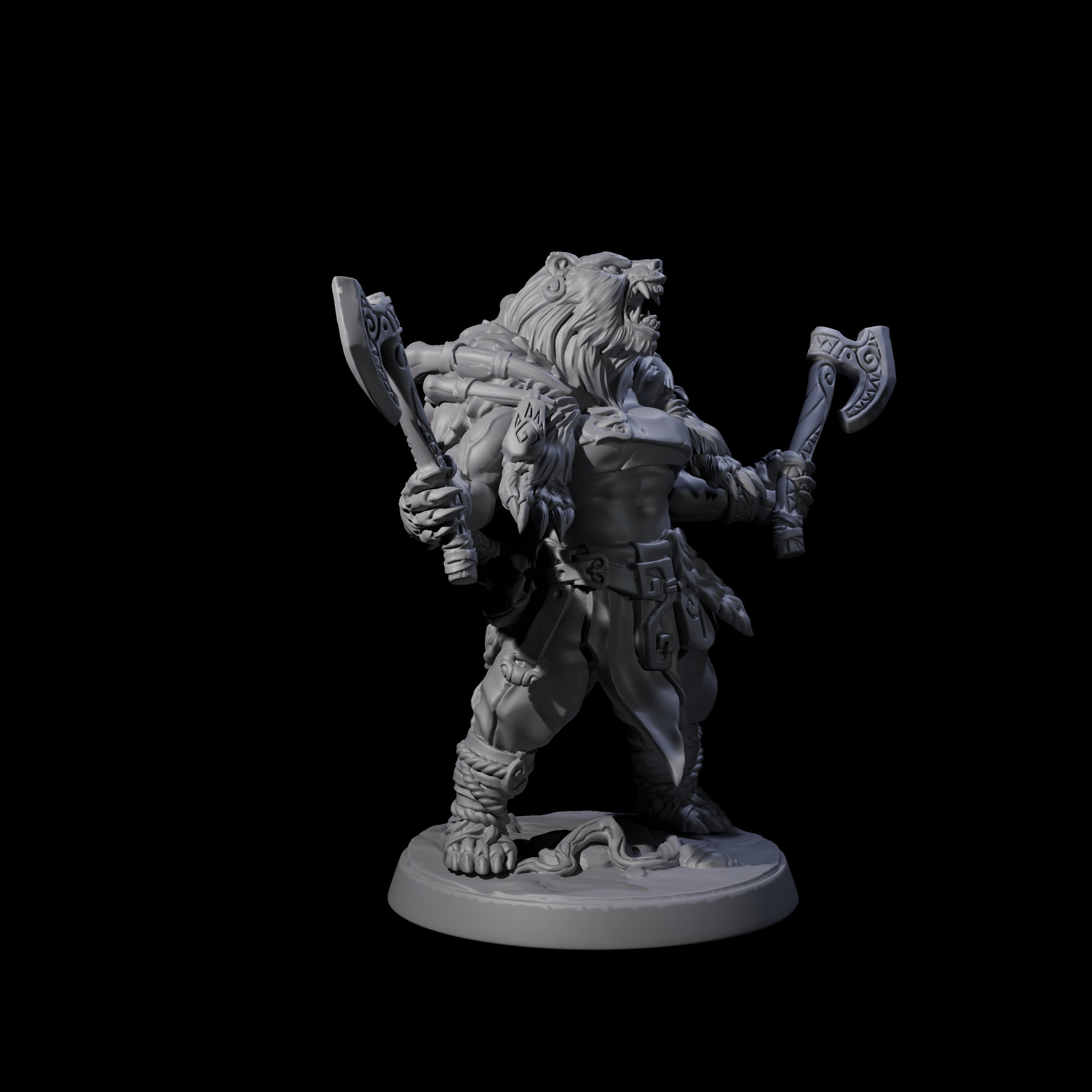 Proud Ursine Barbarian C Miniature for Dungeons and Dragons, Pathfinder or other TTRPGs