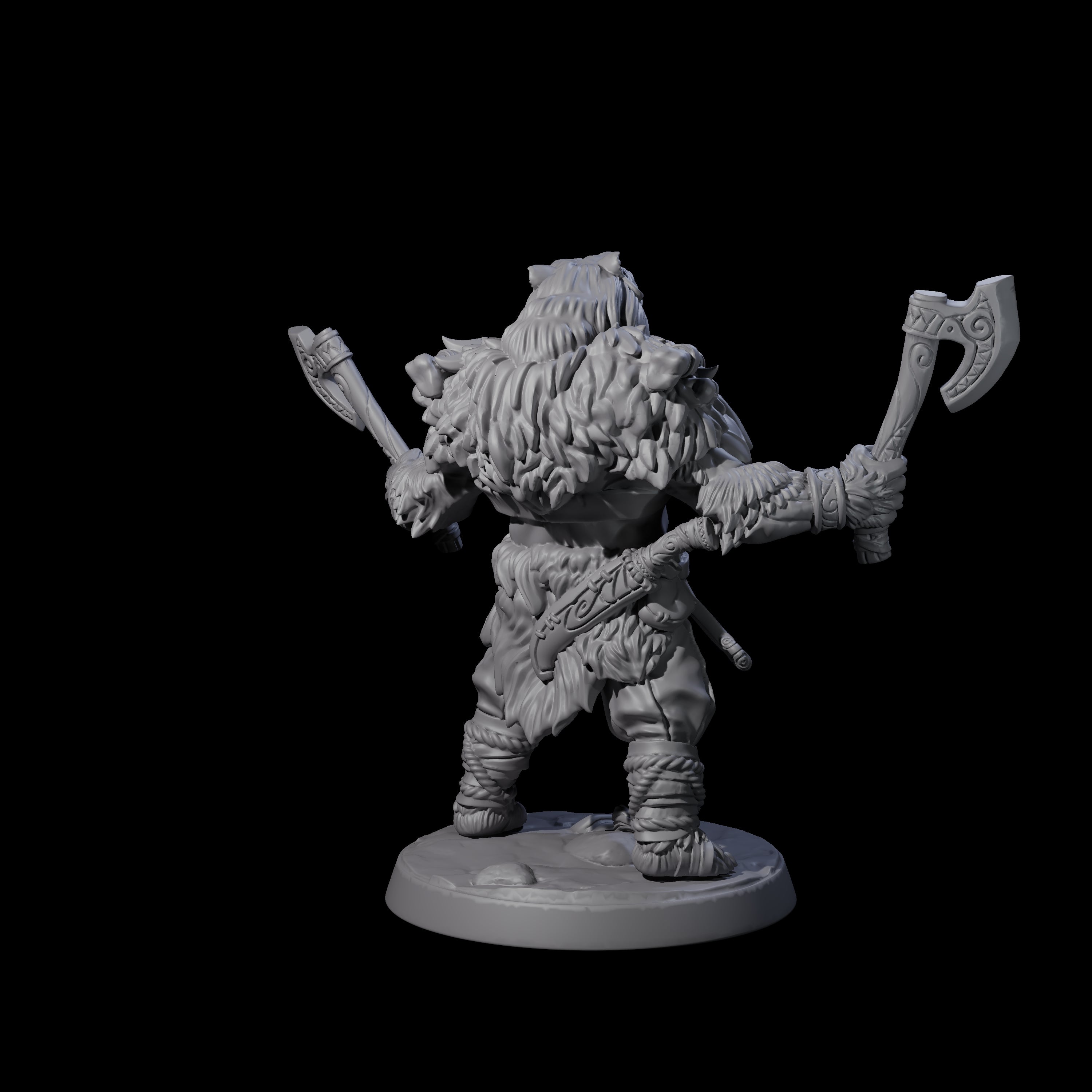 Proud Ursine Barbarian C Miniature for Dungeons and Dragons, Pathfinder or other TTRPGs