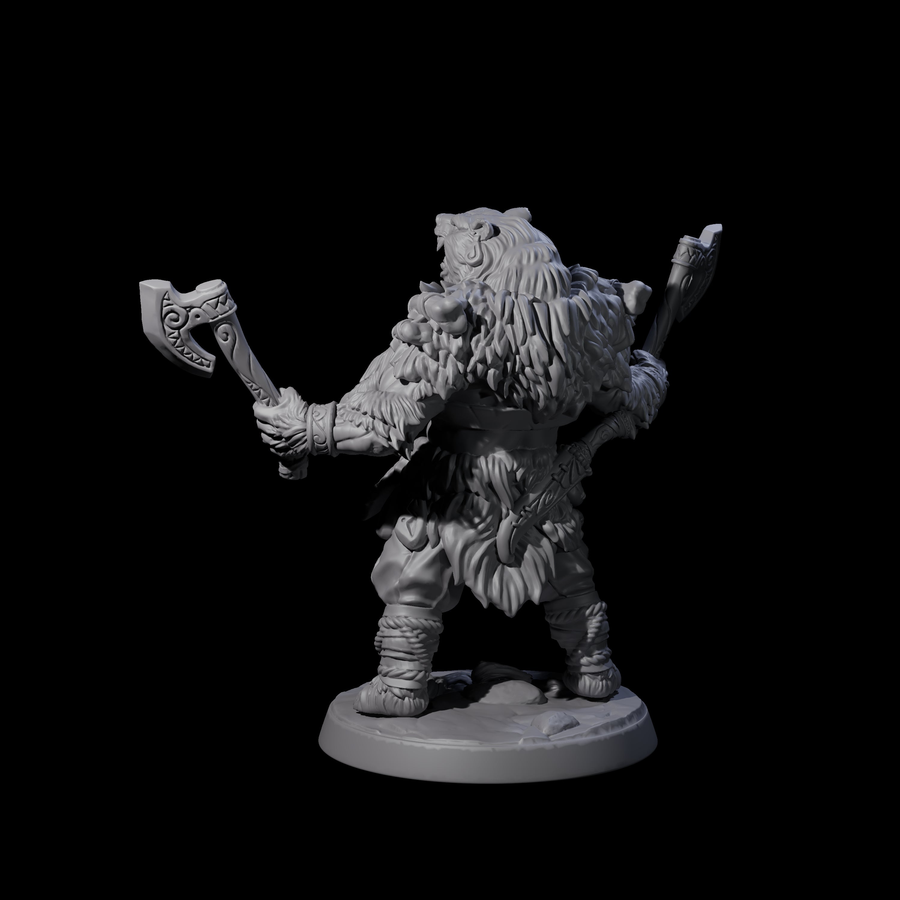 Proud Ursine Barbarian C Miniature for Dungeons and Dragons, Pathfinder or other TTRPGs