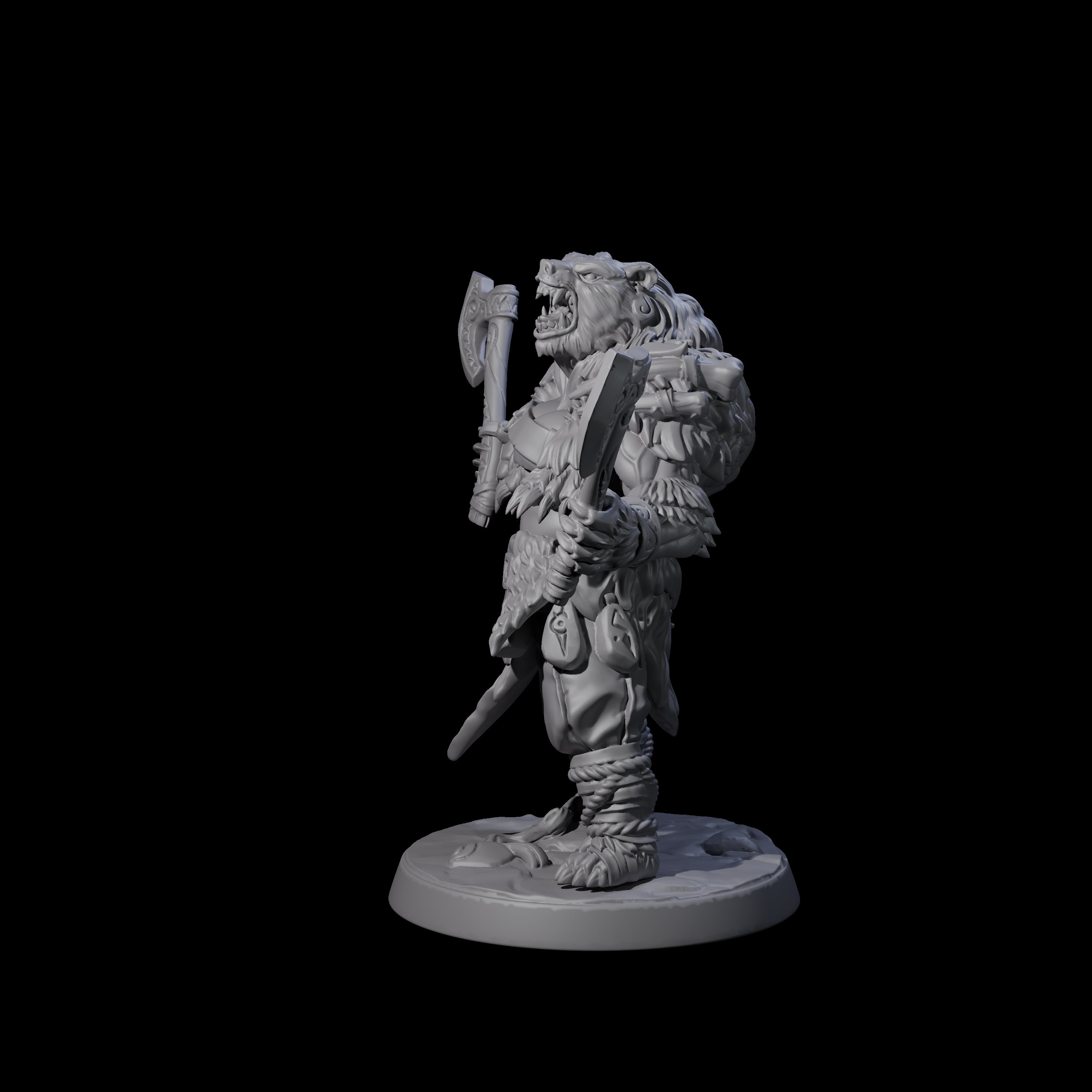 Proud Ursine Barbarian C Miniature for Dungeons and Dragons, Pathfinder or other TTRPGs