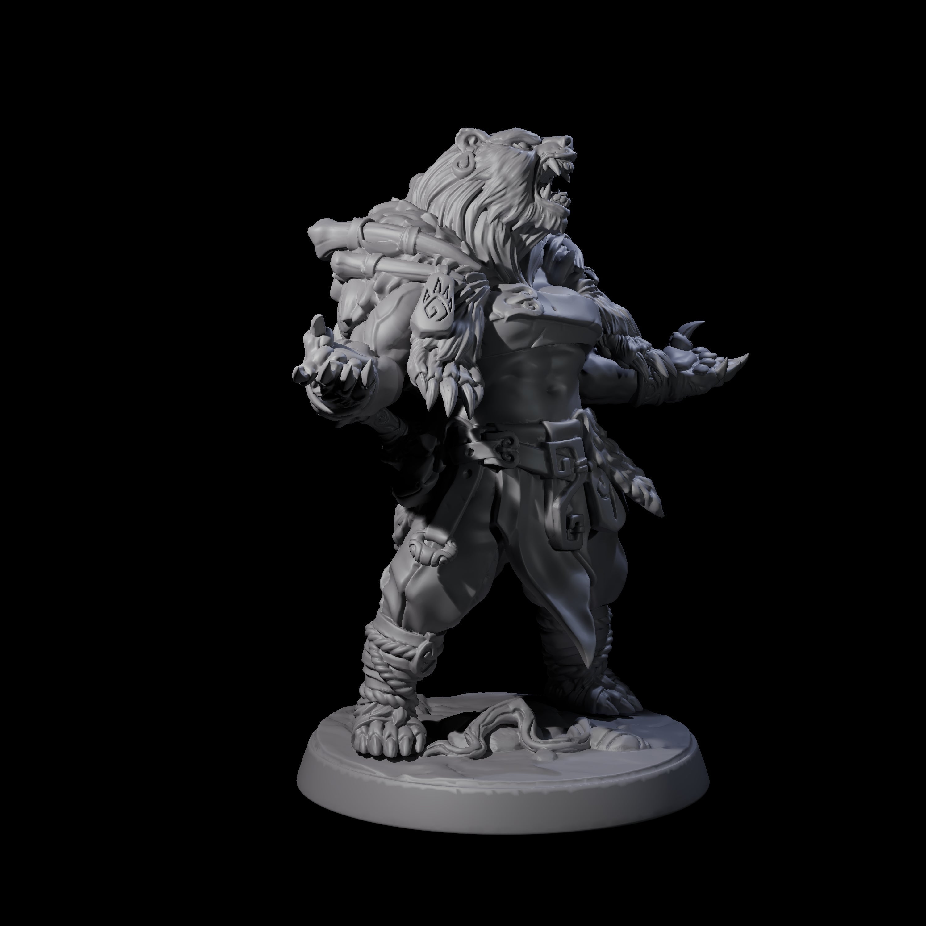 Proud Ursine Barbarian C Miniature for Dungeons and Dragons, Pathfinder or other TTRPGs