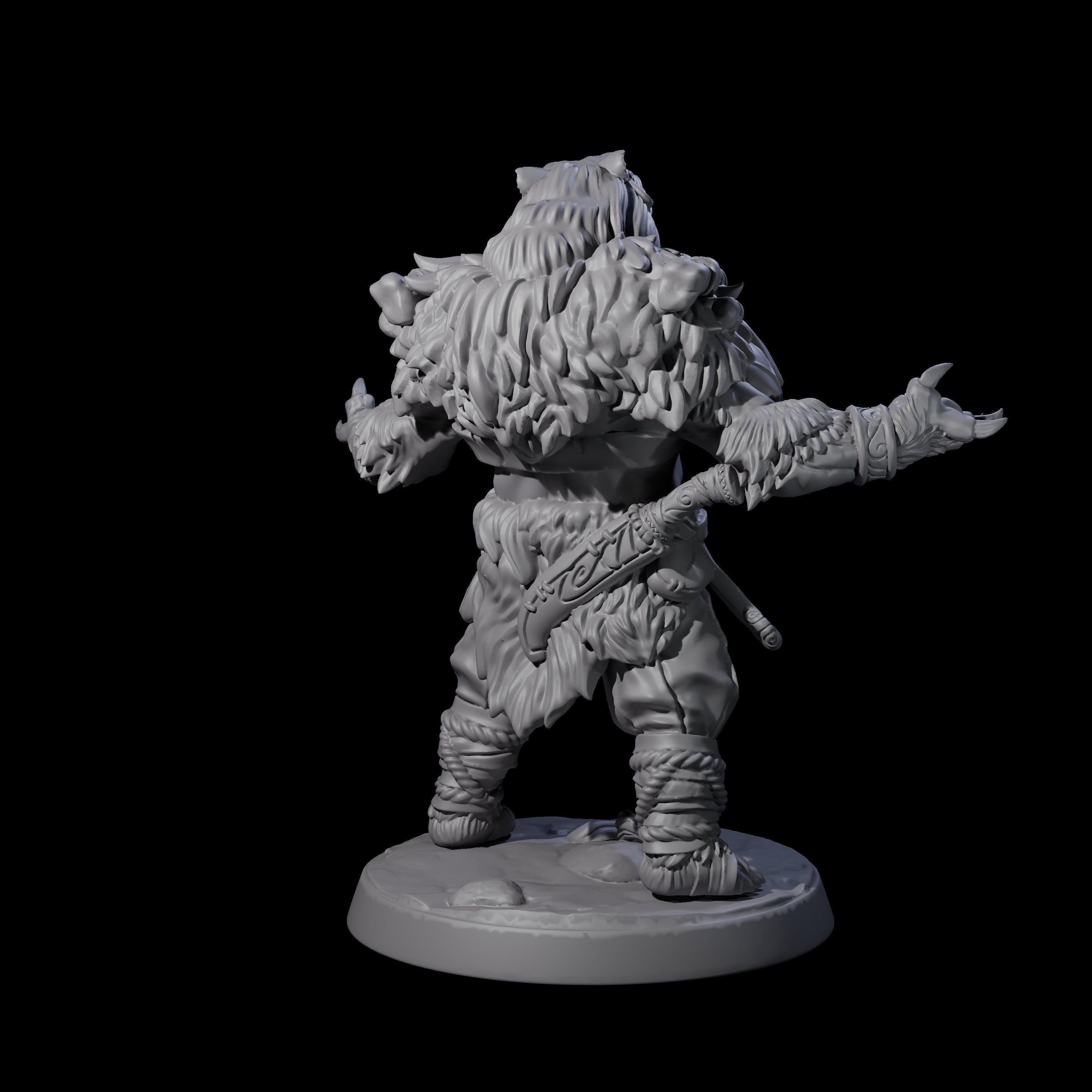 Proud Ursine Barbarian C Miniature for Dungeons and Dragons, Pathfinder or other TTRPGs