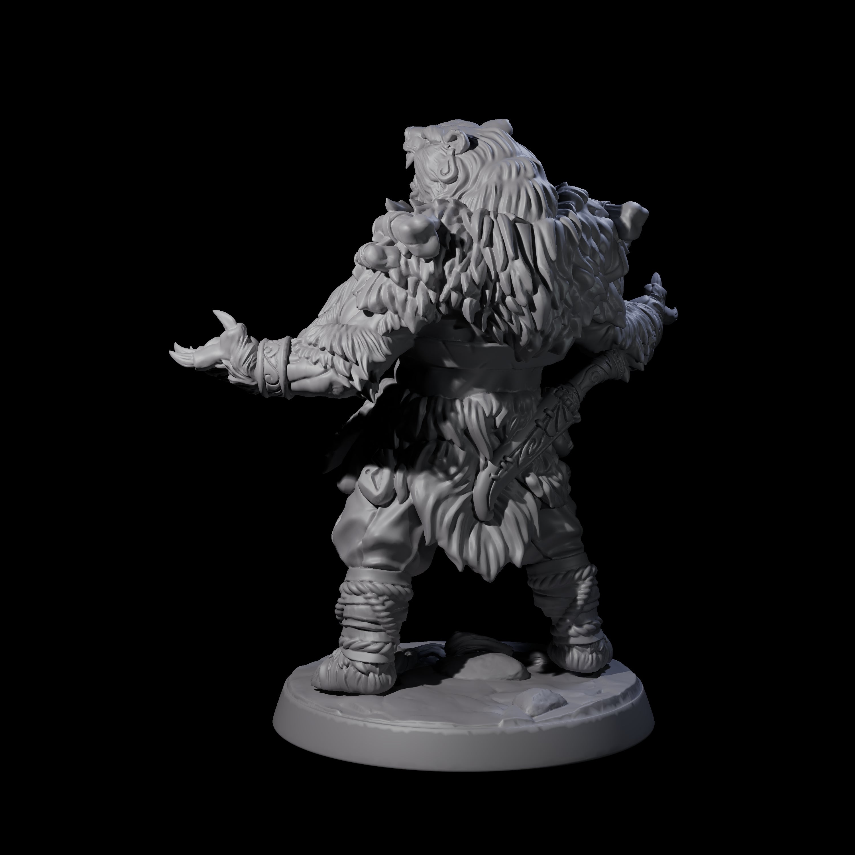 Proud Ursine Barbarian C Miniature for Dungeons and Dragons, Pathfinder or other TTRPGs