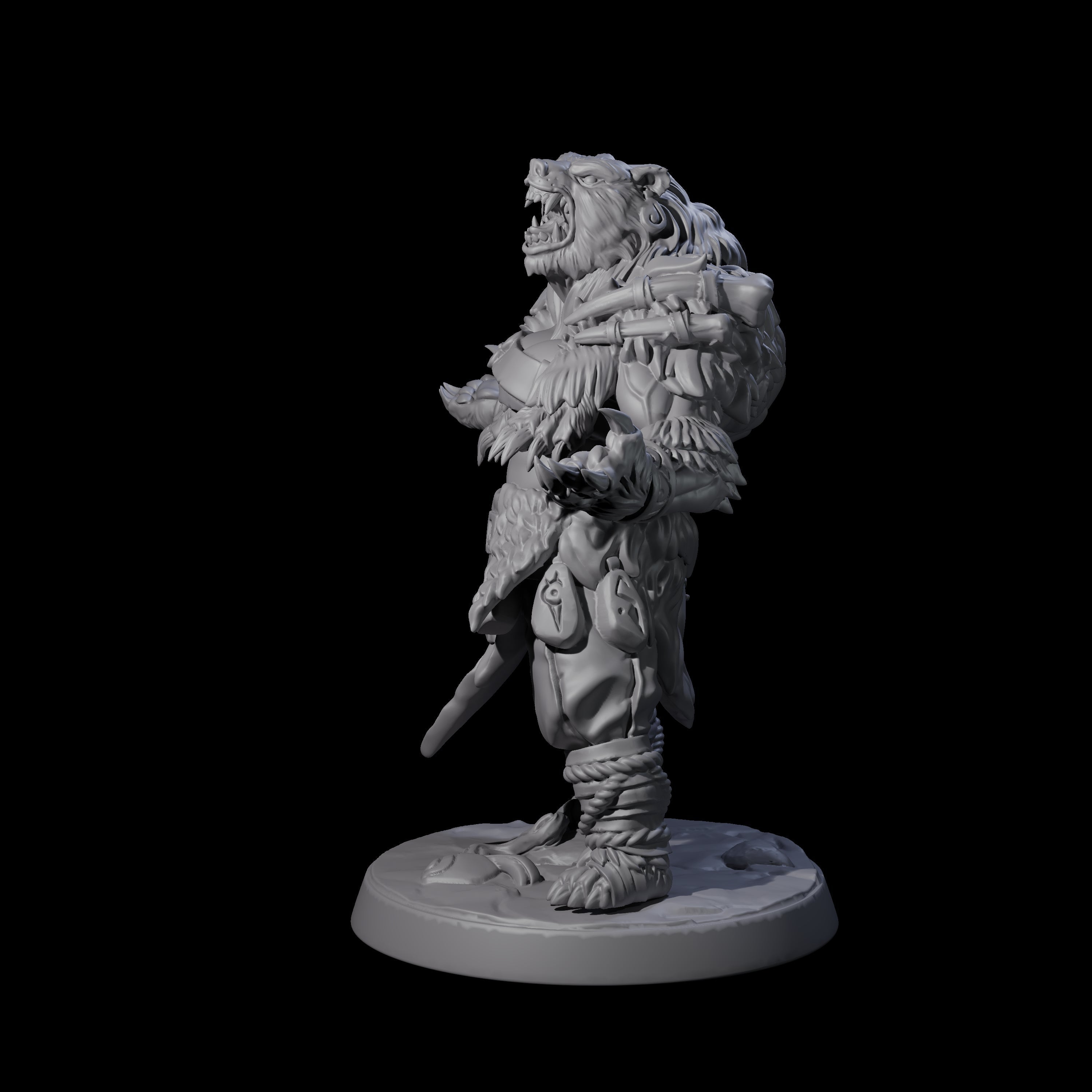 Proud Ursine Barbarian C Miniature for Dungeons and Dragons, Pathfinder or other TTRPGs