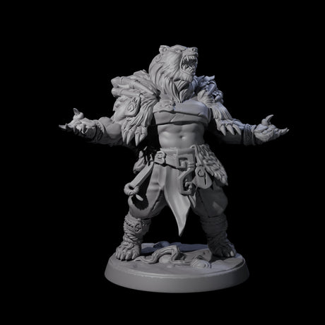 Proud Ursine Barbarian C Miniature for Dungeons and Dragons, Pathfinder or other TTRPGs