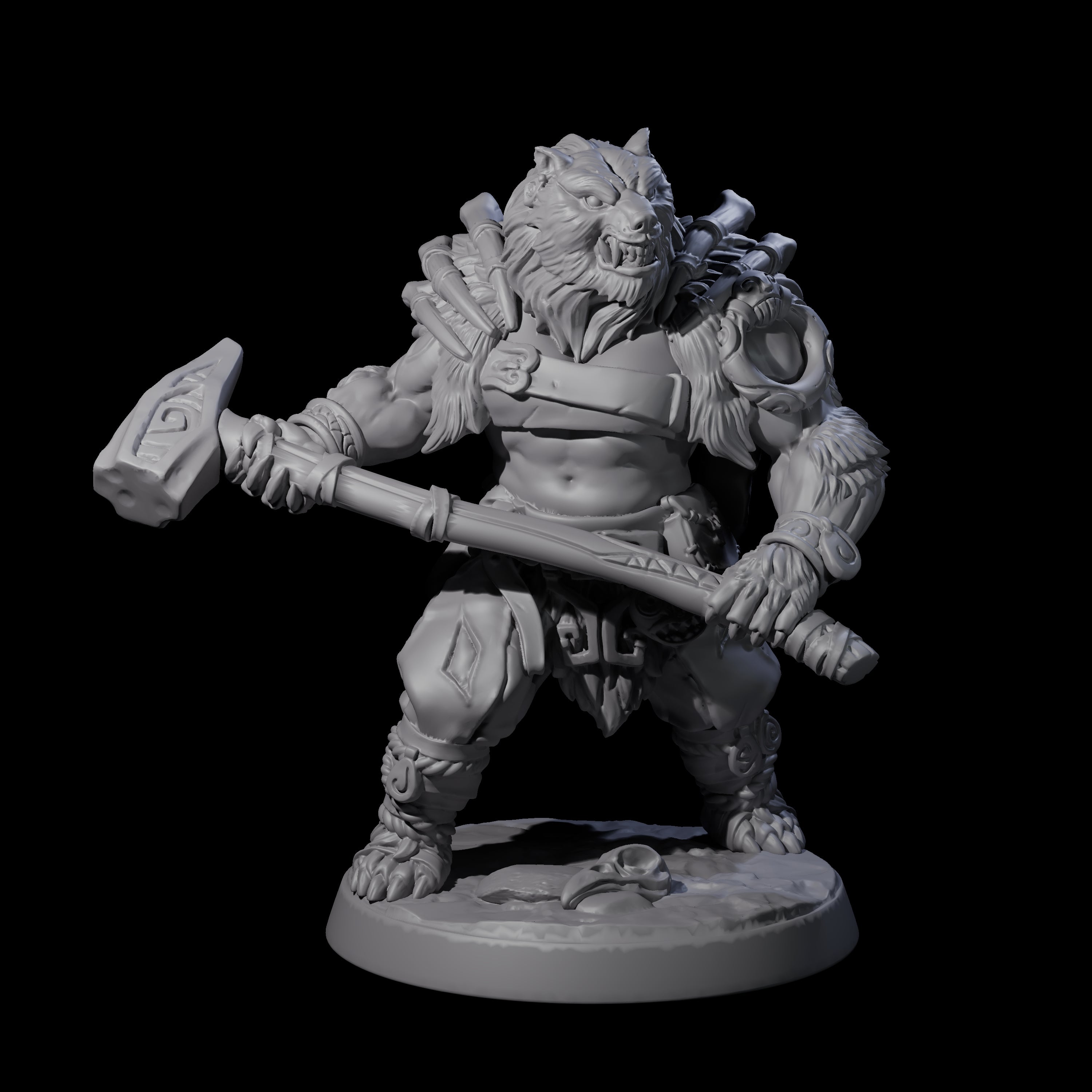 Proud Ursine Barbarian D Miniature for Dungeons and Dragons, Pathfinder or other TTRPGs