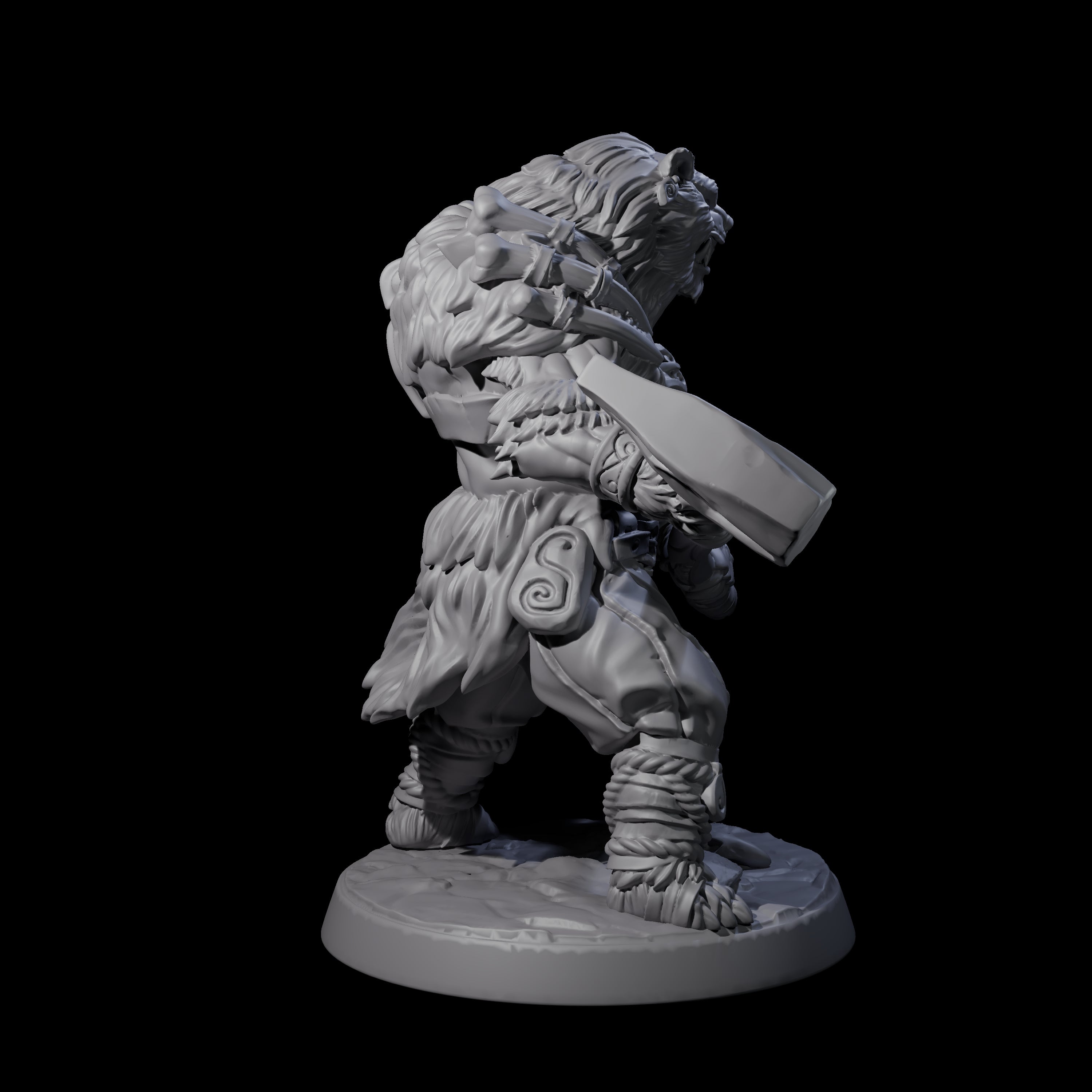 Proud Ursine Barbarian D Miniature for Dungeons and Dragons, Pathfinder or other TTRPGs