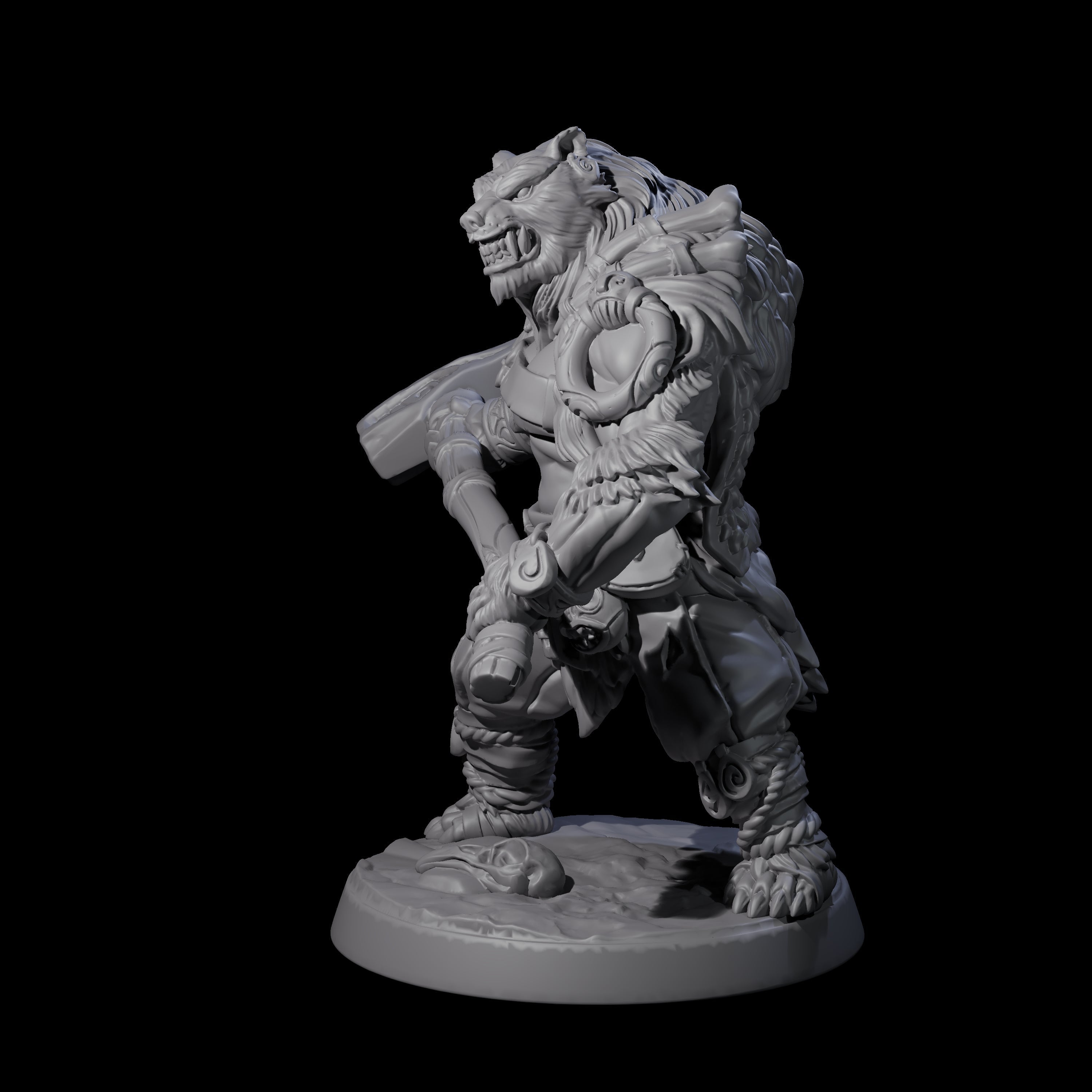 Proud Ursine Barbarian D Miniature for Dungeons and Dragons, Pathfinder or other TTRPGs