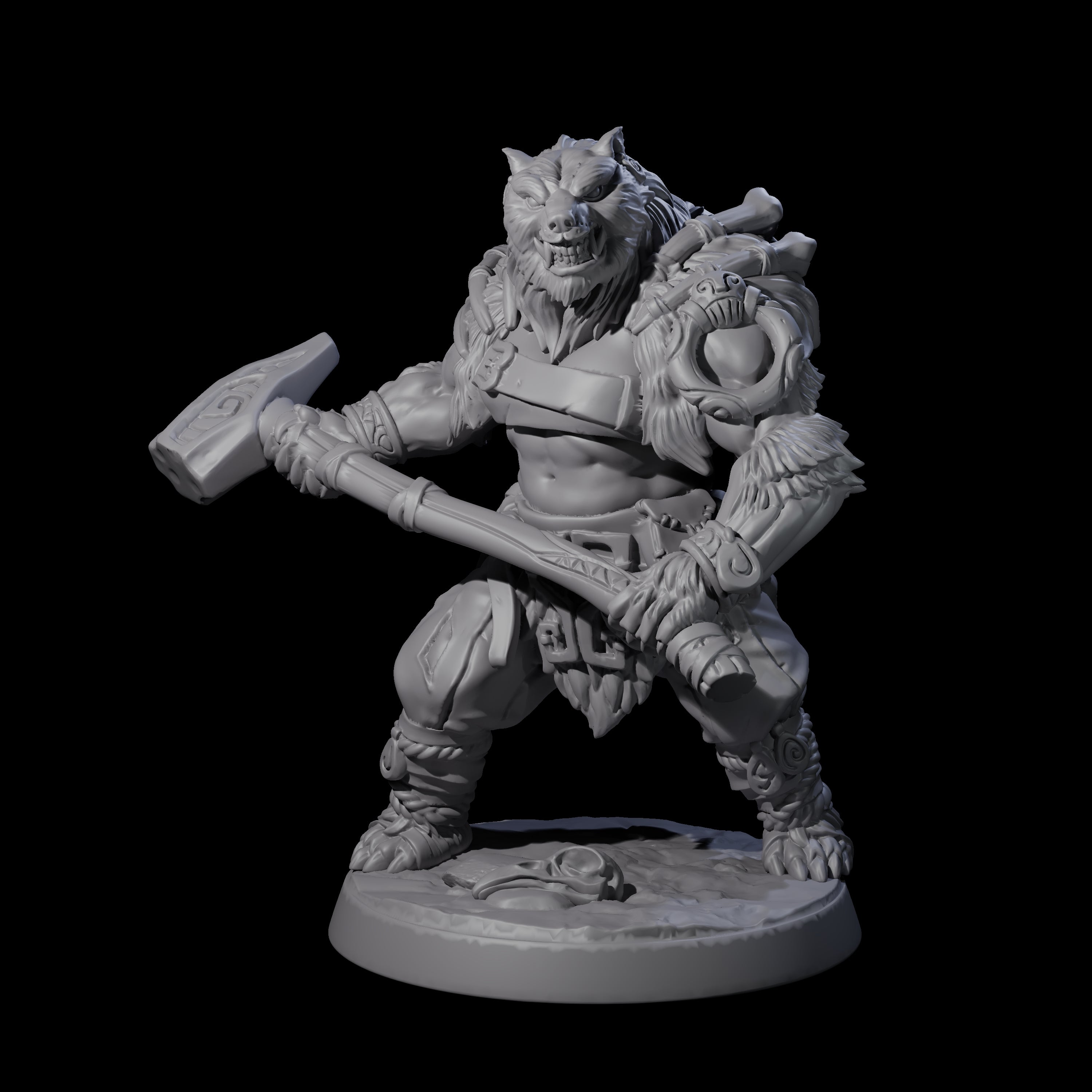 Proud Ursine Barbarian D Miniature for Dungeons and Dragons, Pathfinder or other TTRPGs