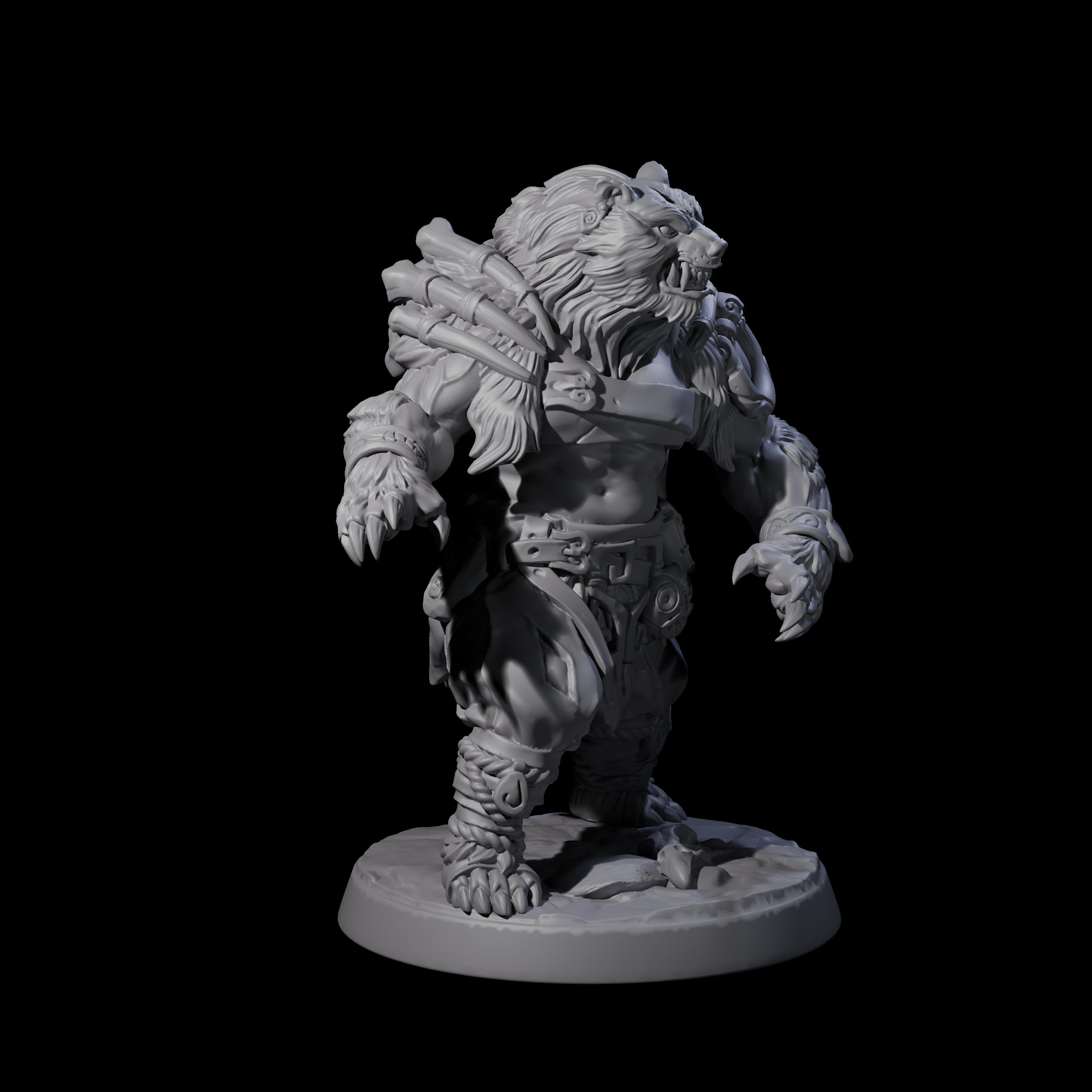 Proud Ursine Barbarian D Miniature for Dungeons and Dragons, Pathfinder or other TTRPGs