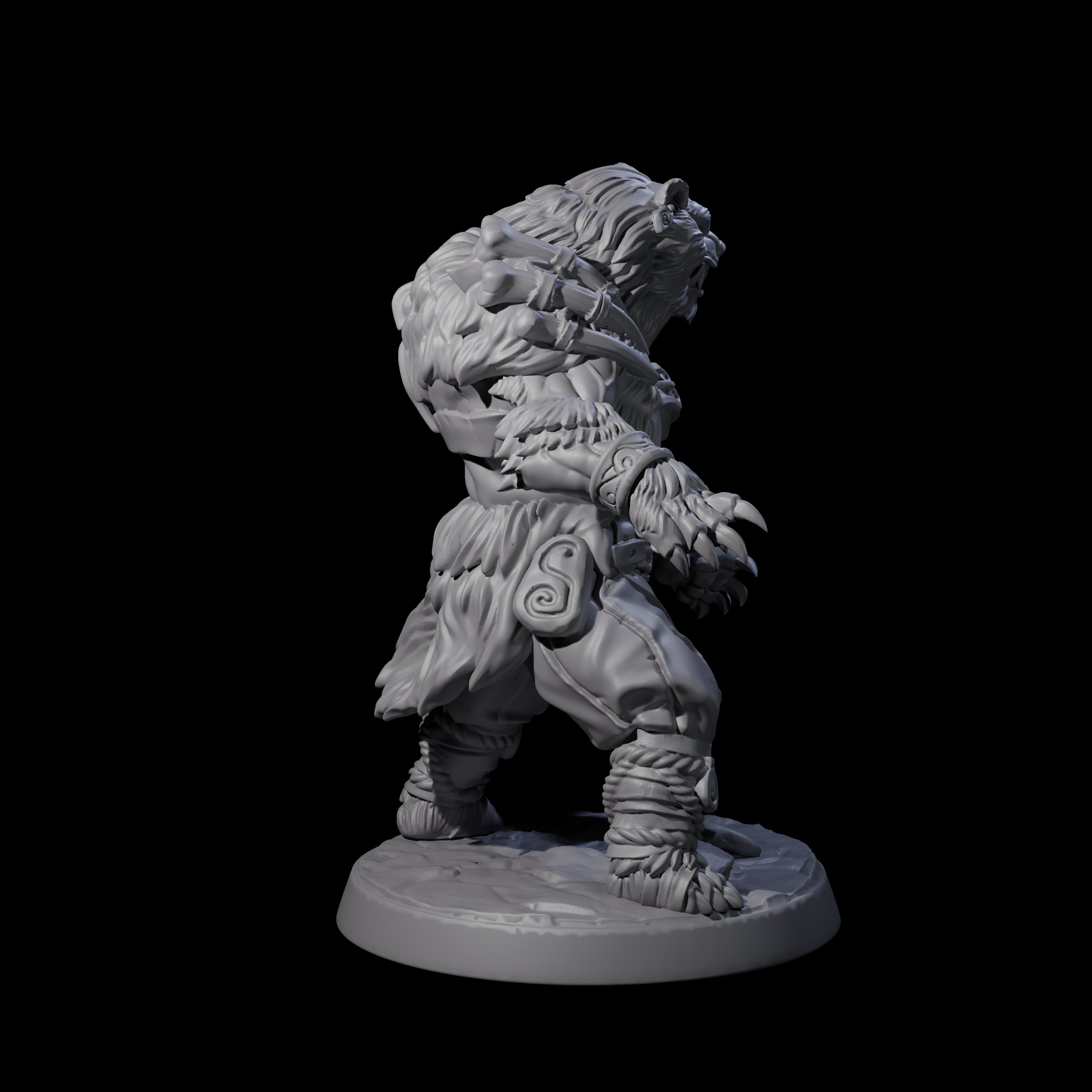 Proud Ursine Barbarian D Miniature for Dungeons and Dragons, Pathfinder or other TTRPGs