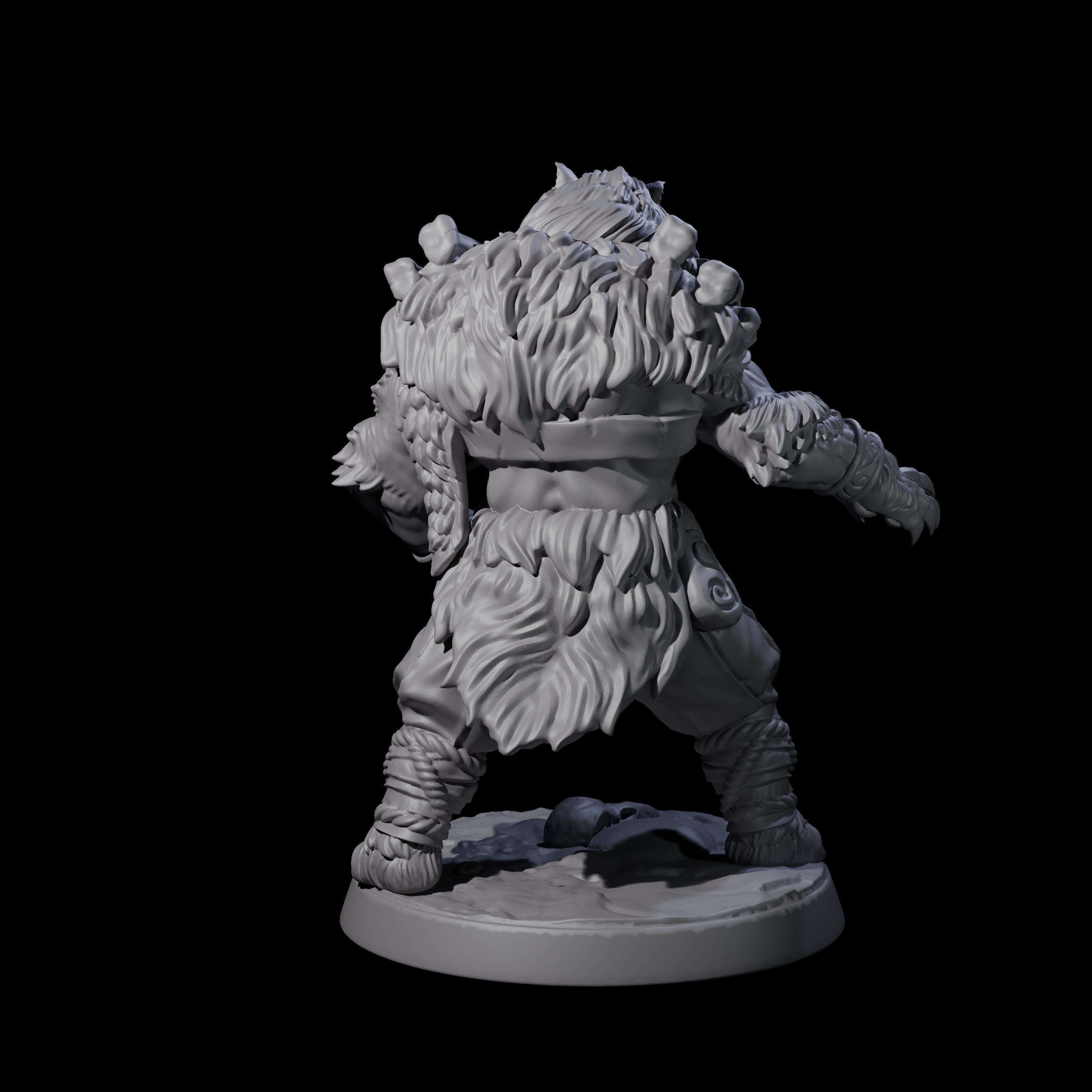 Proud Ursine Barbarian D Miniature for Dungeons and Dragons, Pathfinder or other TTRPGs