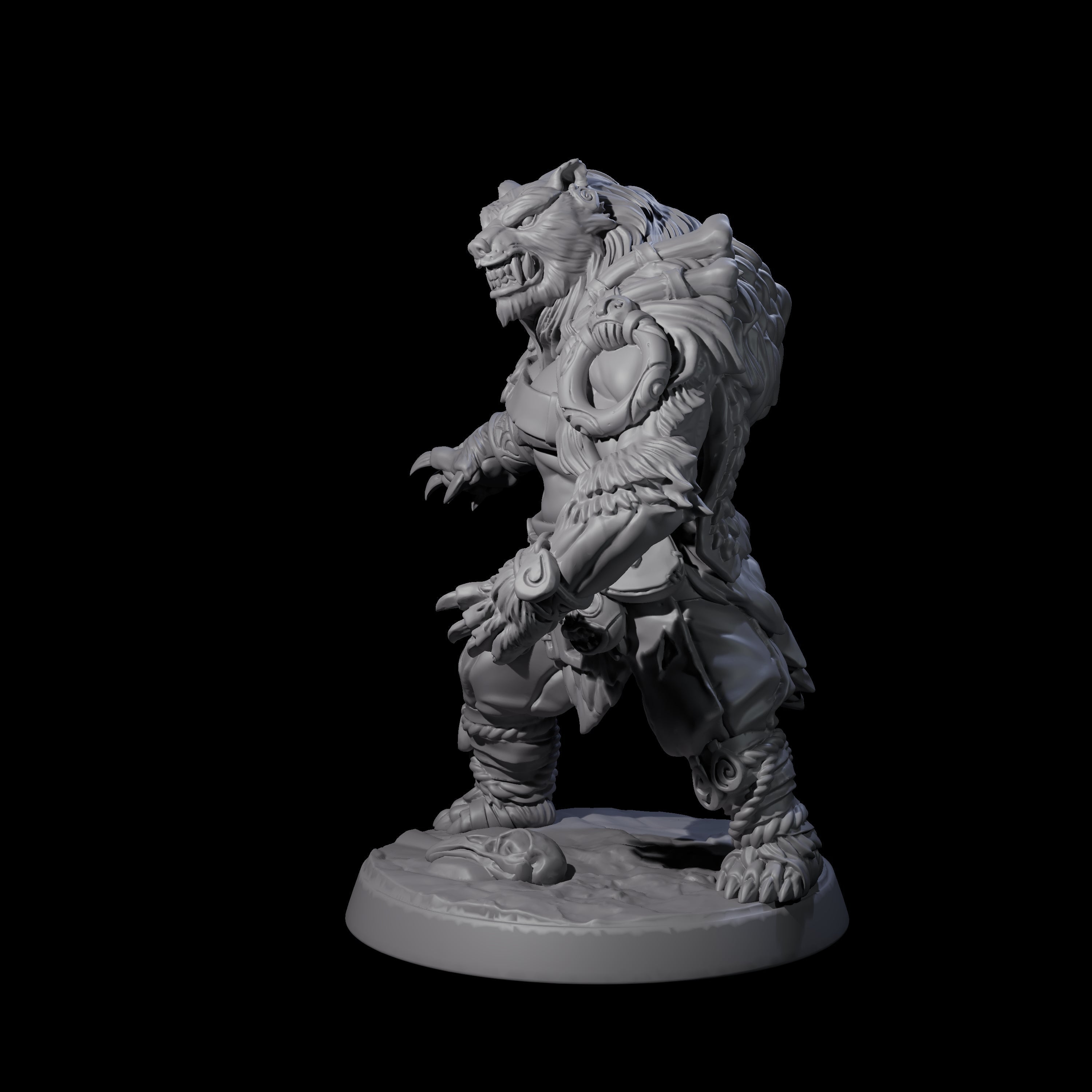 Proud Ursine Barbarian D Miniature for Dungeons and Dragons, Pathfinder or other TTRPGs