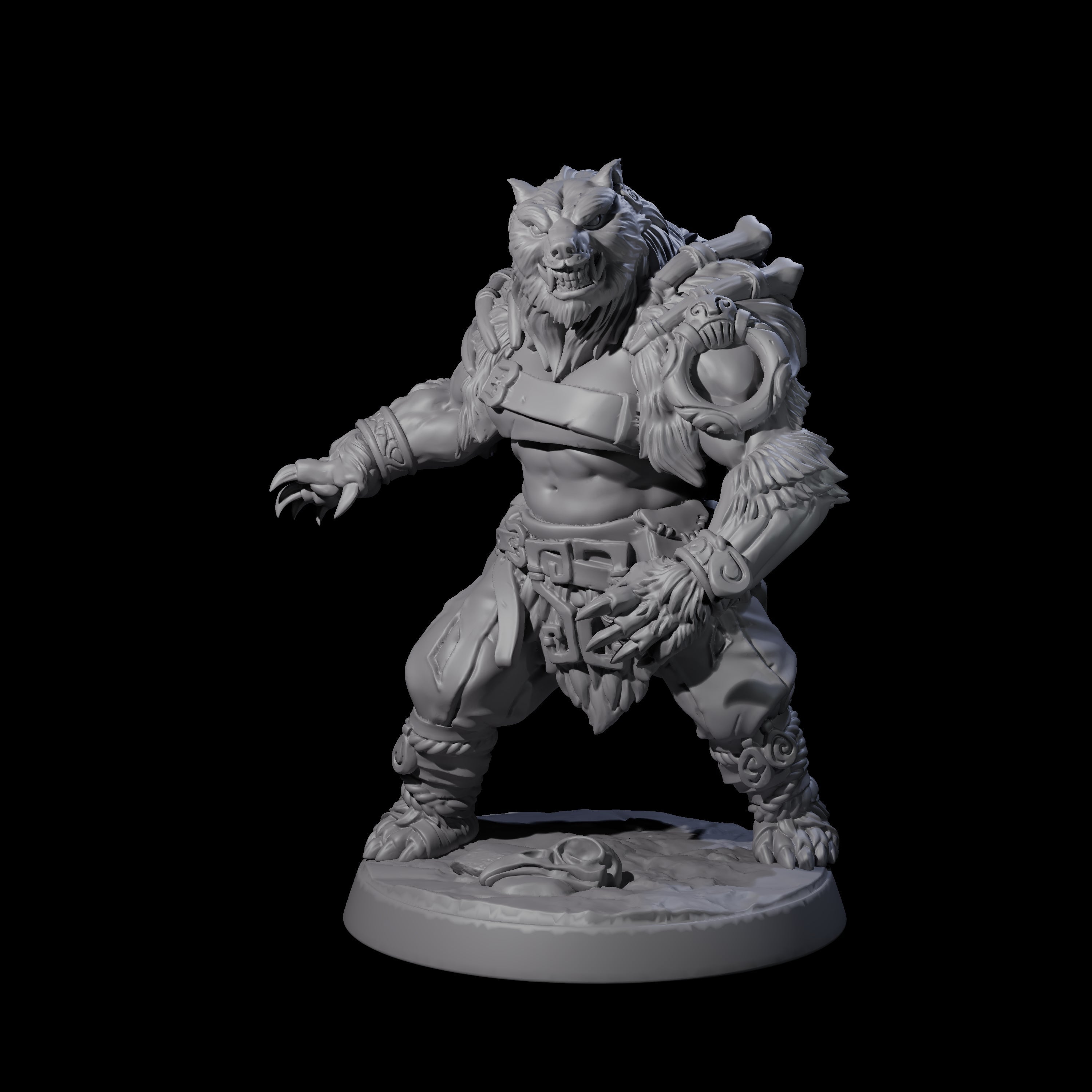 Proud Ursine Barbarian D Miniature for Dungeons and Dragons, Pathfinder or other TTRPGs