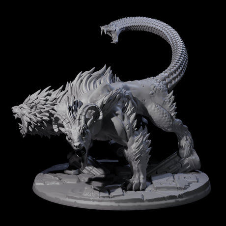 Prowling Chimera Miniature for Dungeons and Dragons, Pathfinder or other TTRPGs