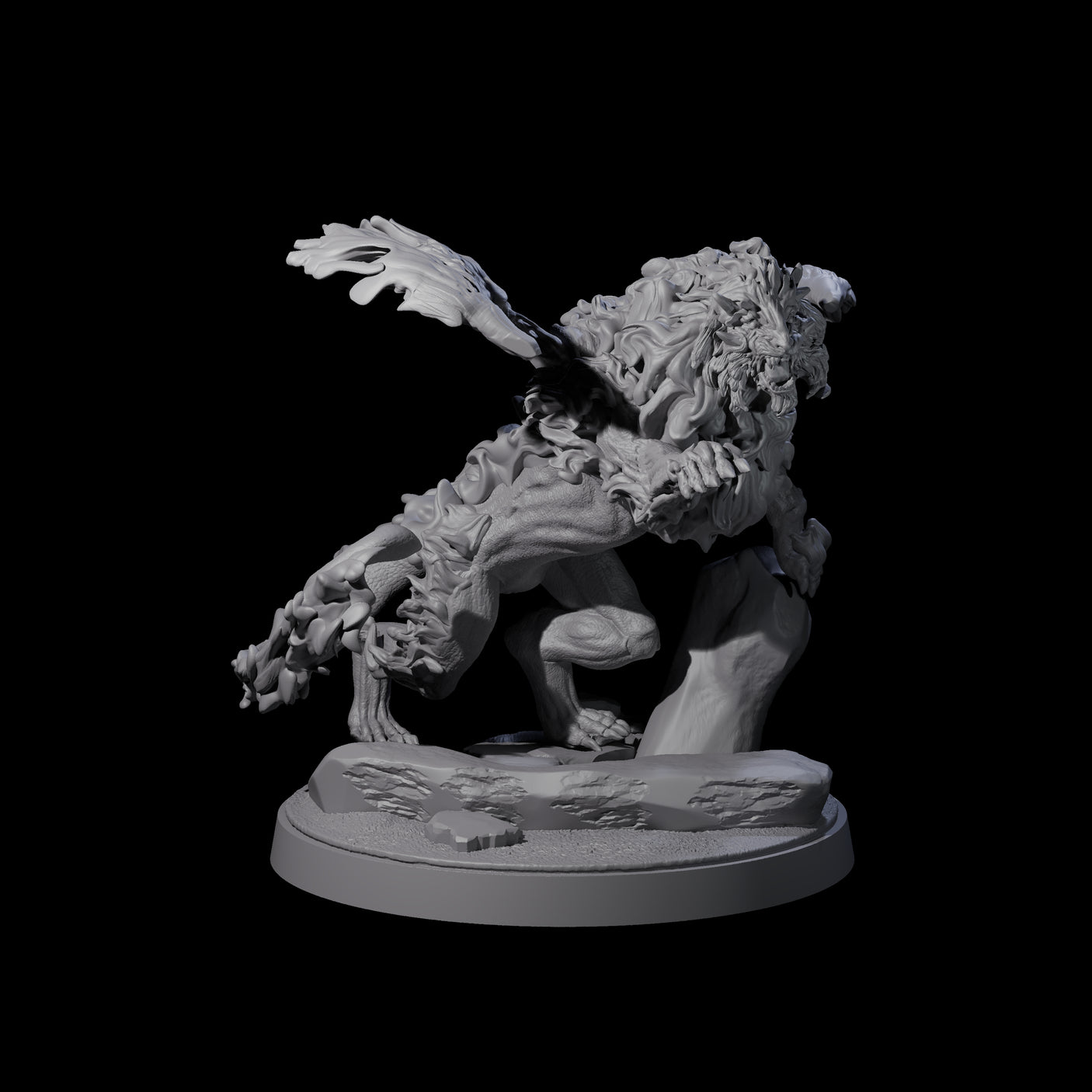 Prowling Grimalkin B Miniature for Dungeons and Dragons, Pathfinder or other TTRPGs