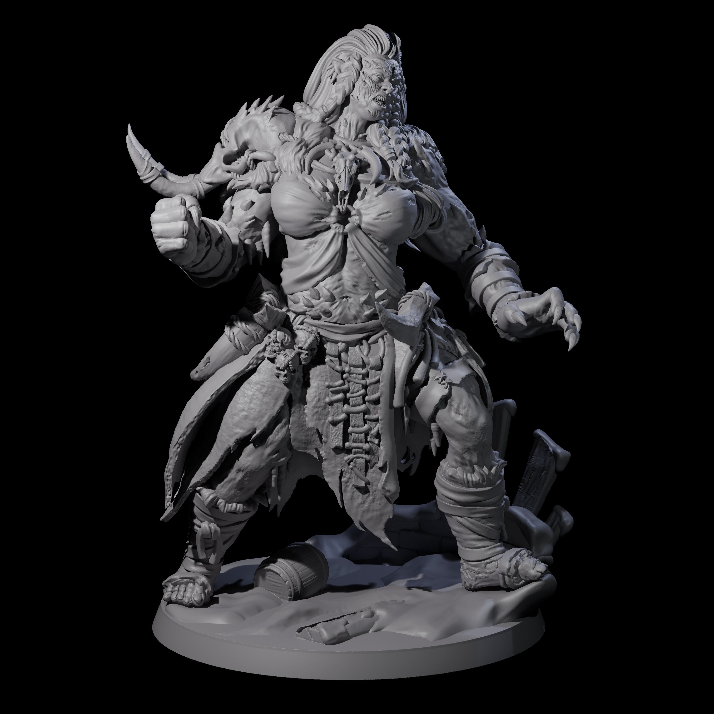 Punching Frost Giant Miniature for Dungeons and Dragons, Pathfinder or other TTRPGs