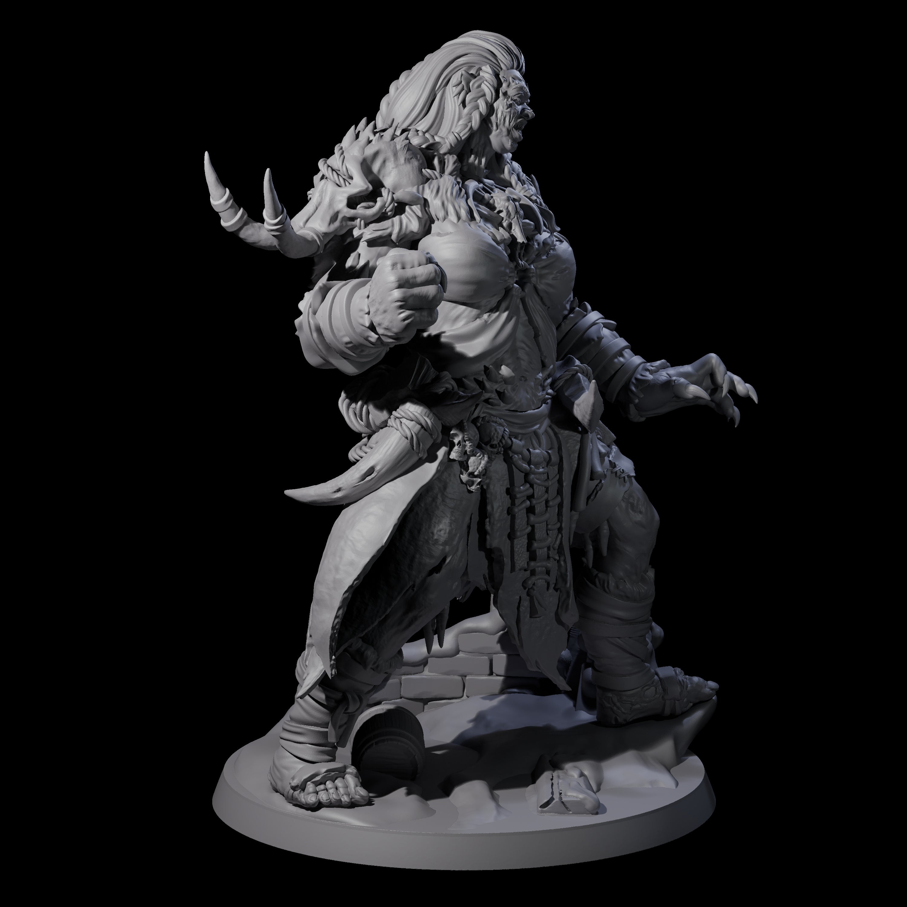 Punching Frost Giant Miniature for Dungeons and Dragons, Pathfinder or other TTRPGs