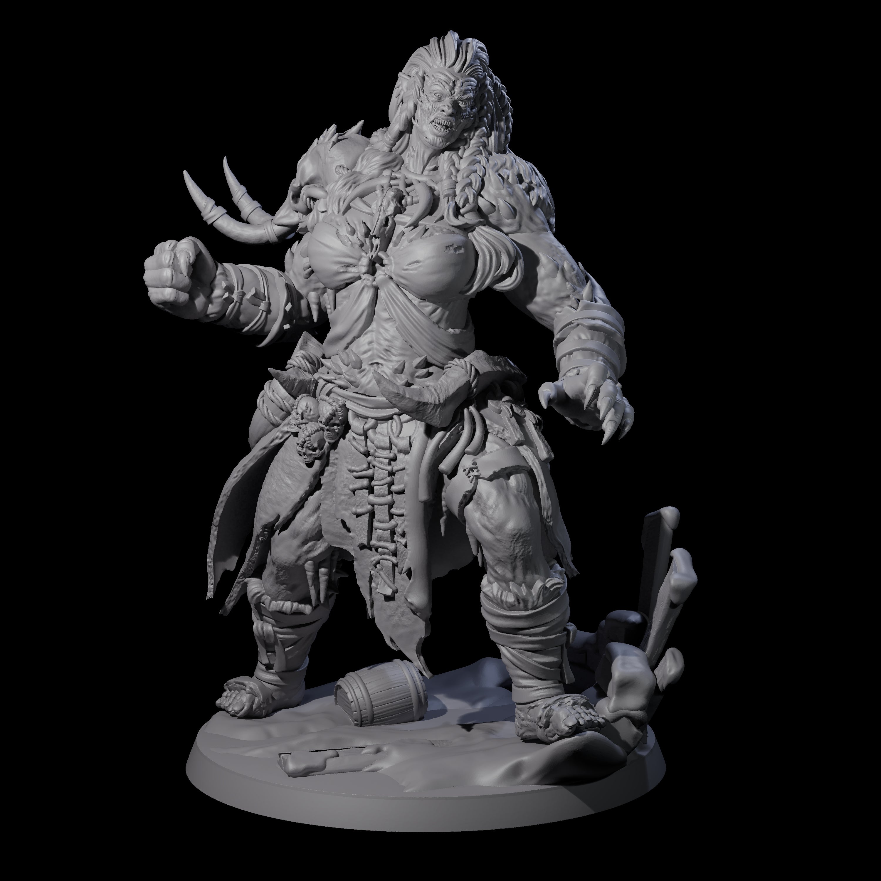 Punching Frost Giant Miniature for Dungeons and Dragons, Pathfinder or other TTRPGs