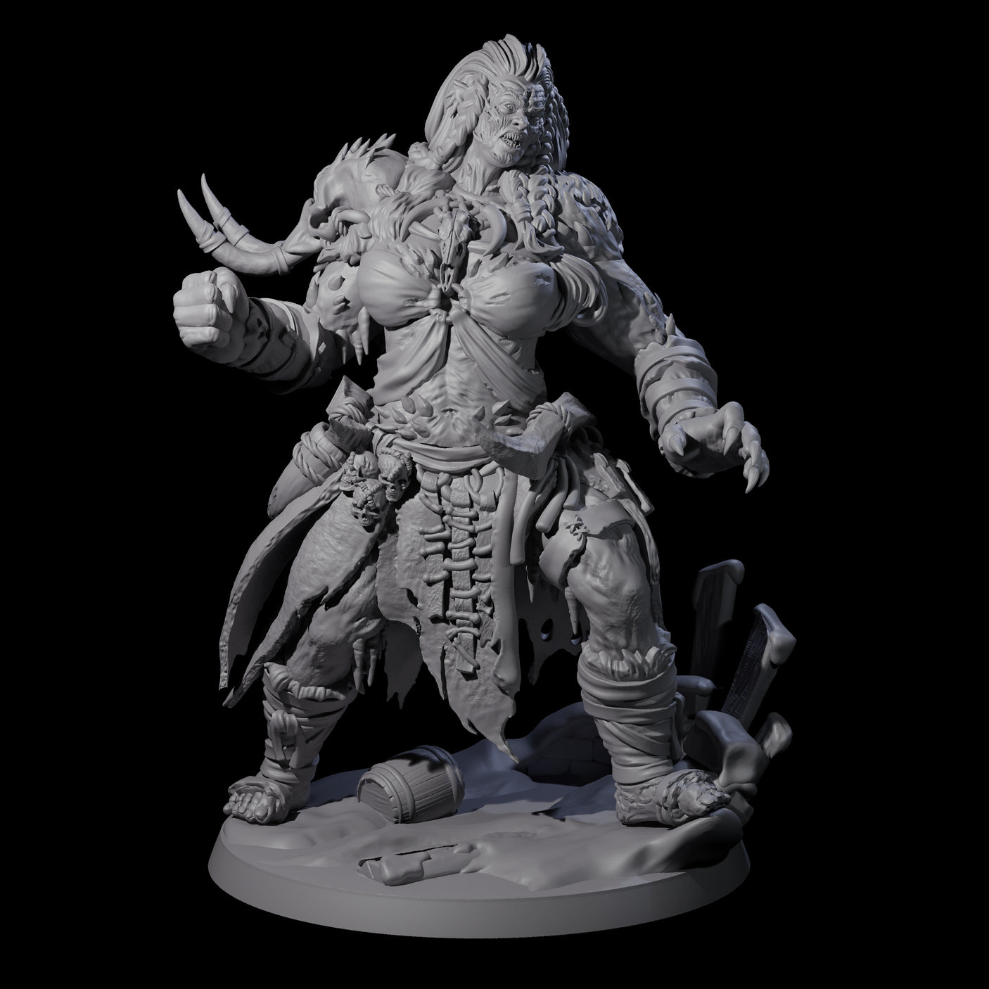 Punching Frost Giant Miniature for Dungeons and Dragons, Pathfinder or other TTRPGs