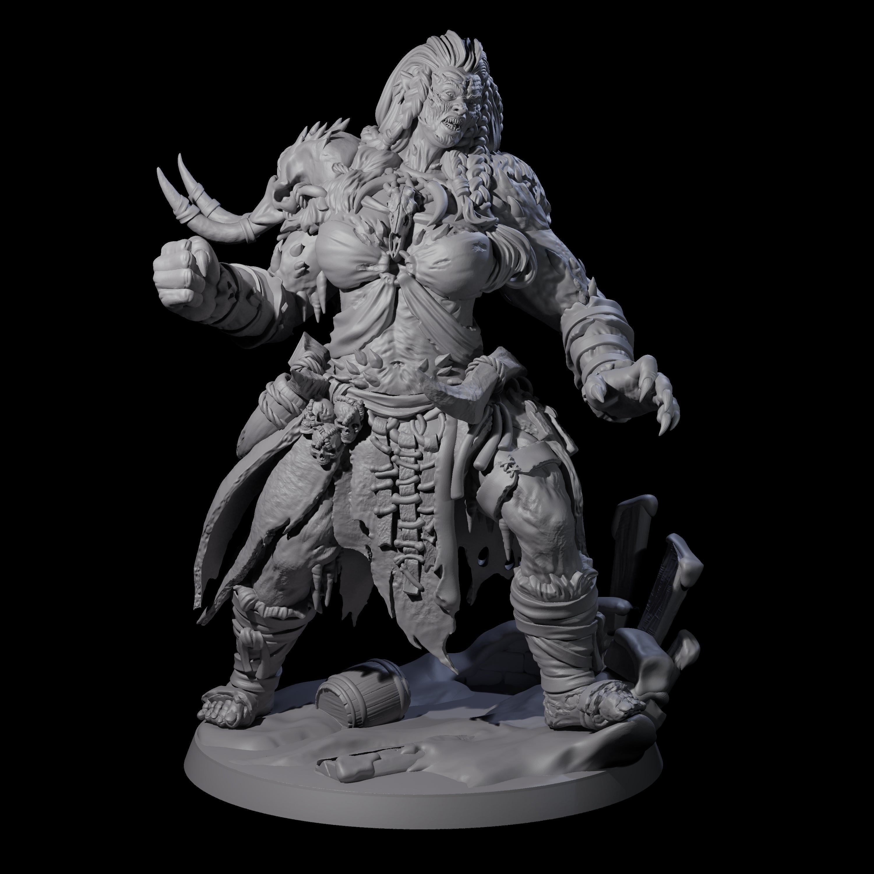 Punching Frost Giant Miniature for Dungeons and Dragons, Pathfinder or other TTRPGs